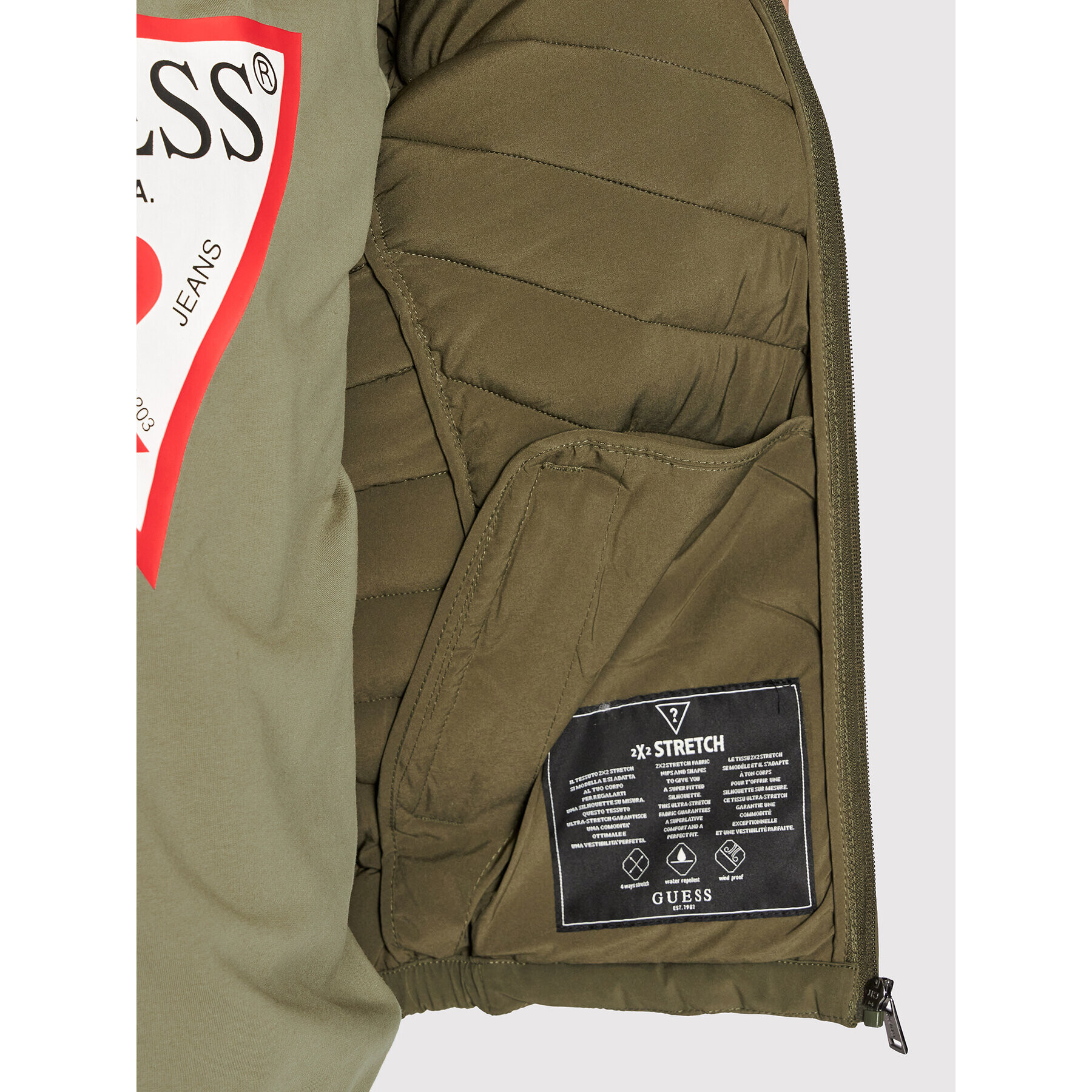 Guess Пухено яке M2YL05 W6NW2 Зелен Regular Fit - Pepit.bg