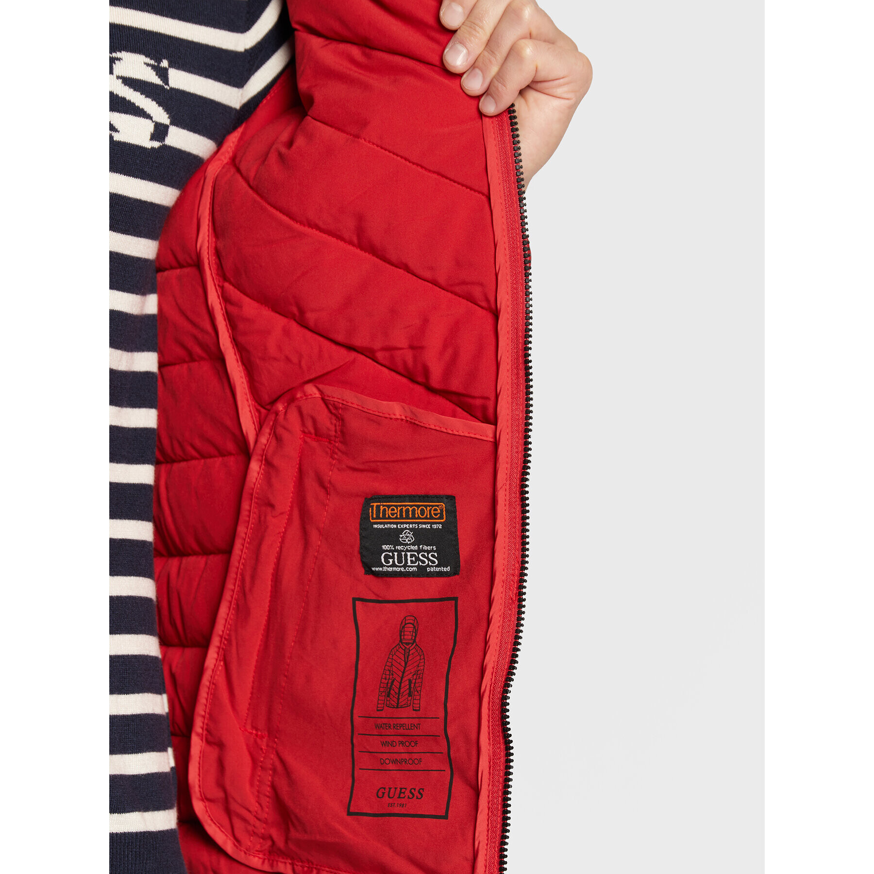 Guess Пухено яке M2YL15 WEQP0 Червен Regular Fit - Pepit.bg