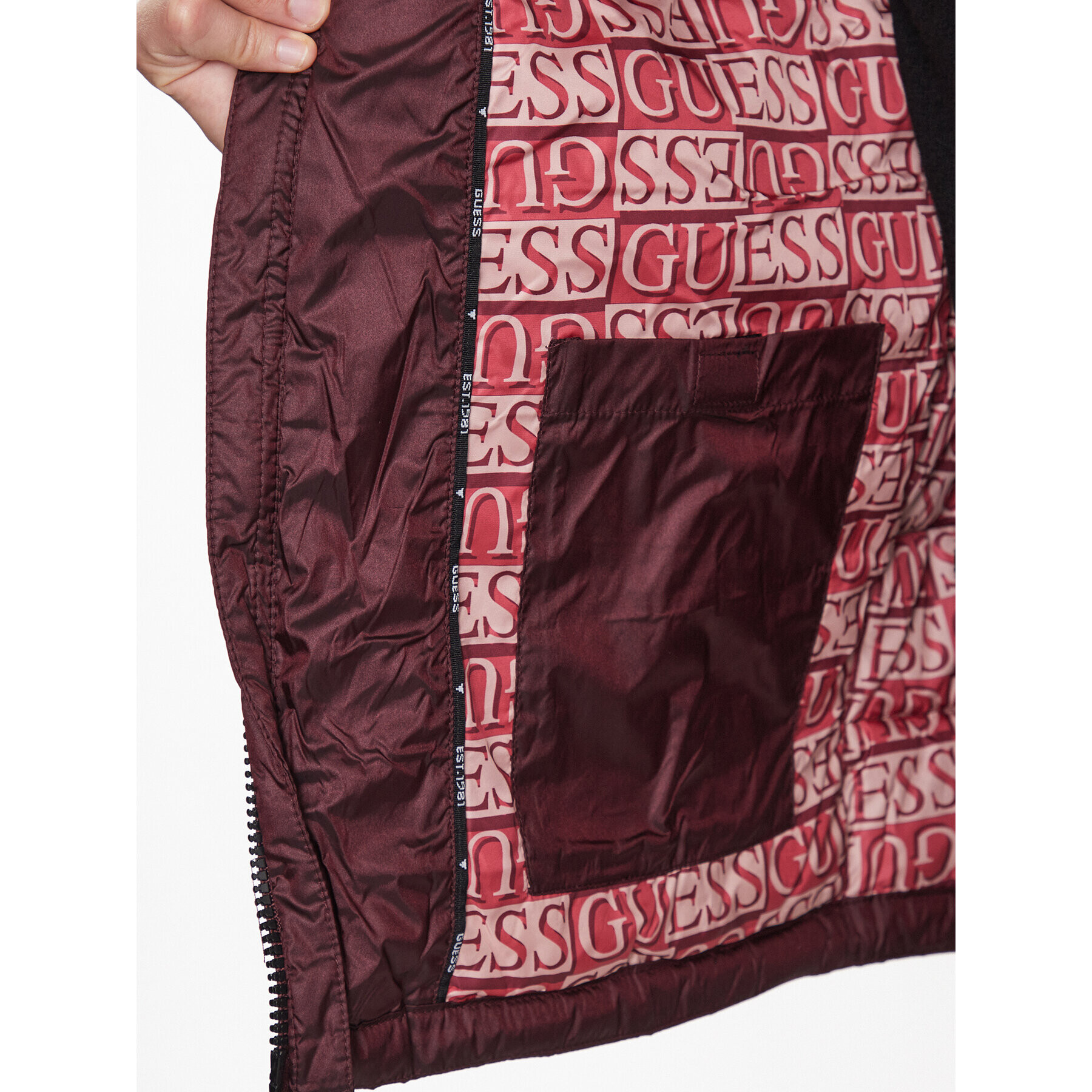 Guess Пухено яке M3BL12 WF5C2 Черен Regular Fit - Pepit.bg