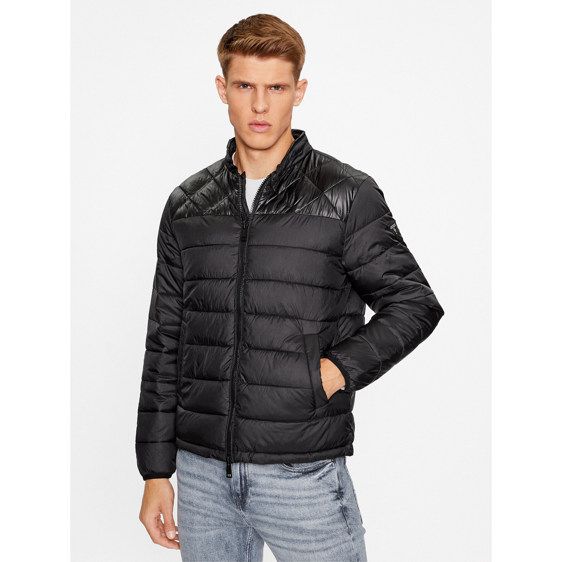 Guess Пухено яке M3BL12 WF5C2 Черен Regular Fit - Pepit.bg