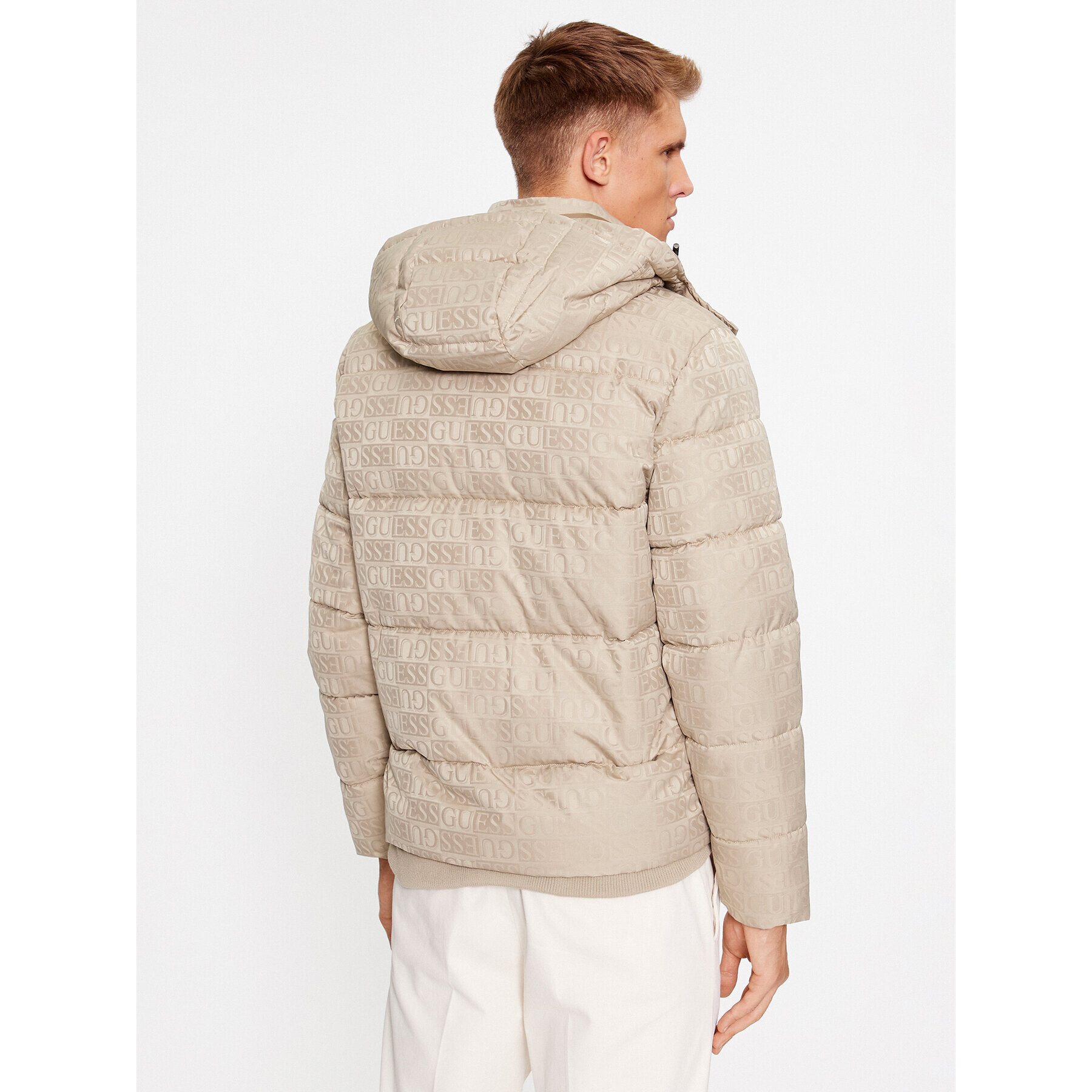 Guess Пухено яке M3BL13 WFOP2 Бежов Regular Fit - Pepit.bg