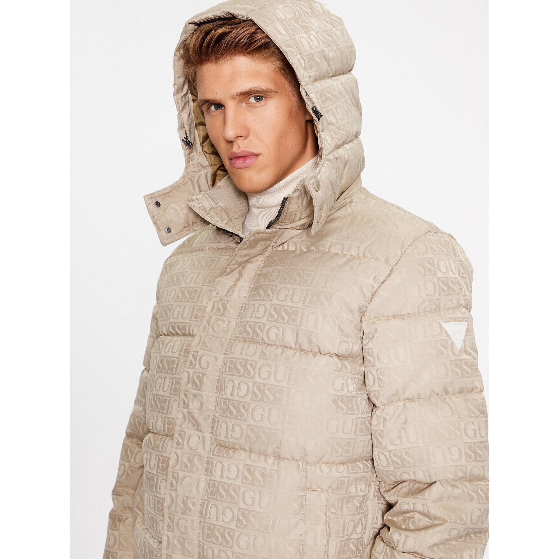 Guess Пухено яке M3BL13 WFOP2 Бежов Regular Fit - Pepit.bg