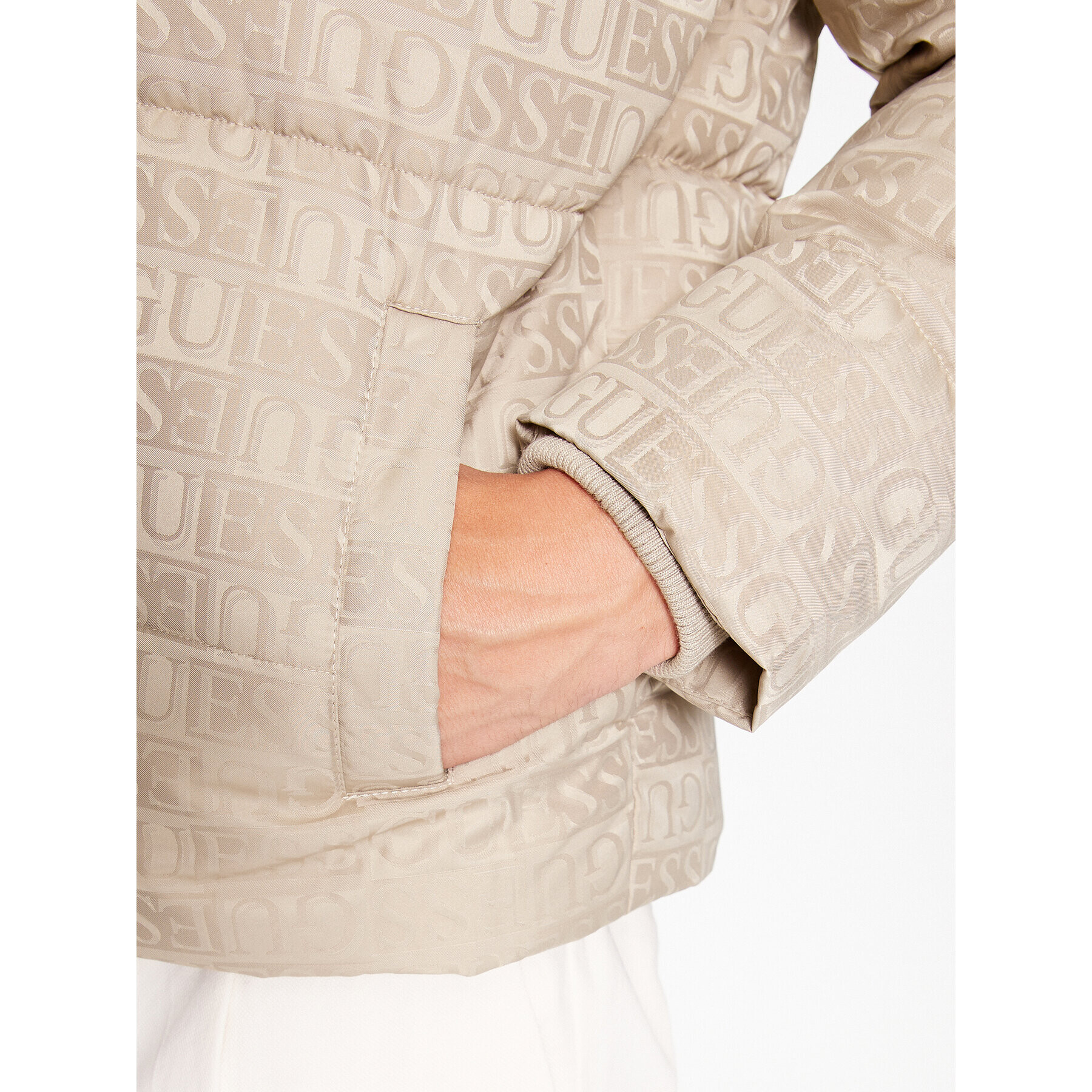 Guess Пухено яке M3BL13 WFOP2 Бежов Regular Fit - Pepit.bg