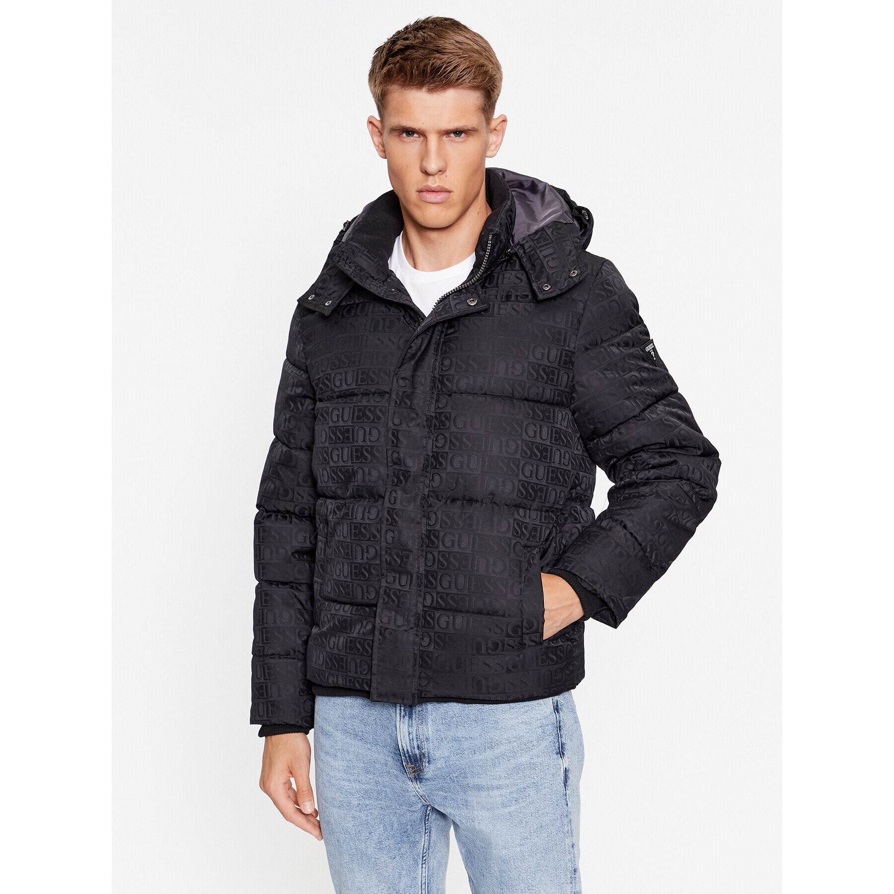 Guess Пухено яке M3BL13 WFOP2 Черен Regular Fit - Pepit.bg