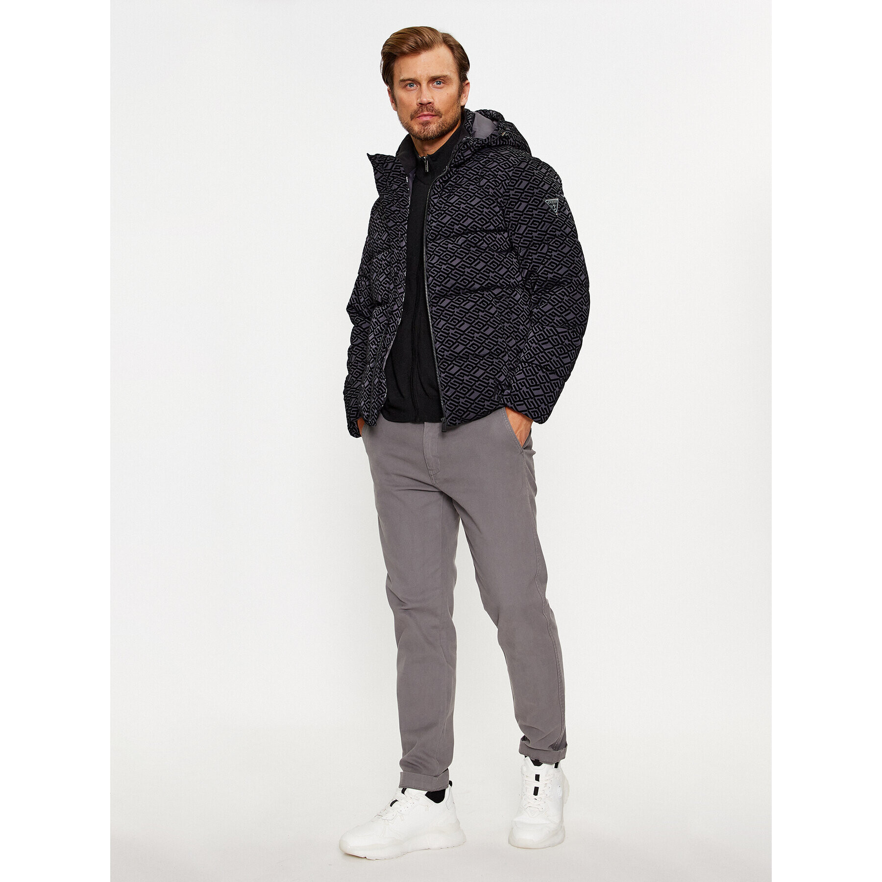 Guess Пухено яке M3BL19 WFOV0 Черен Regular Fit - Pepit.bg