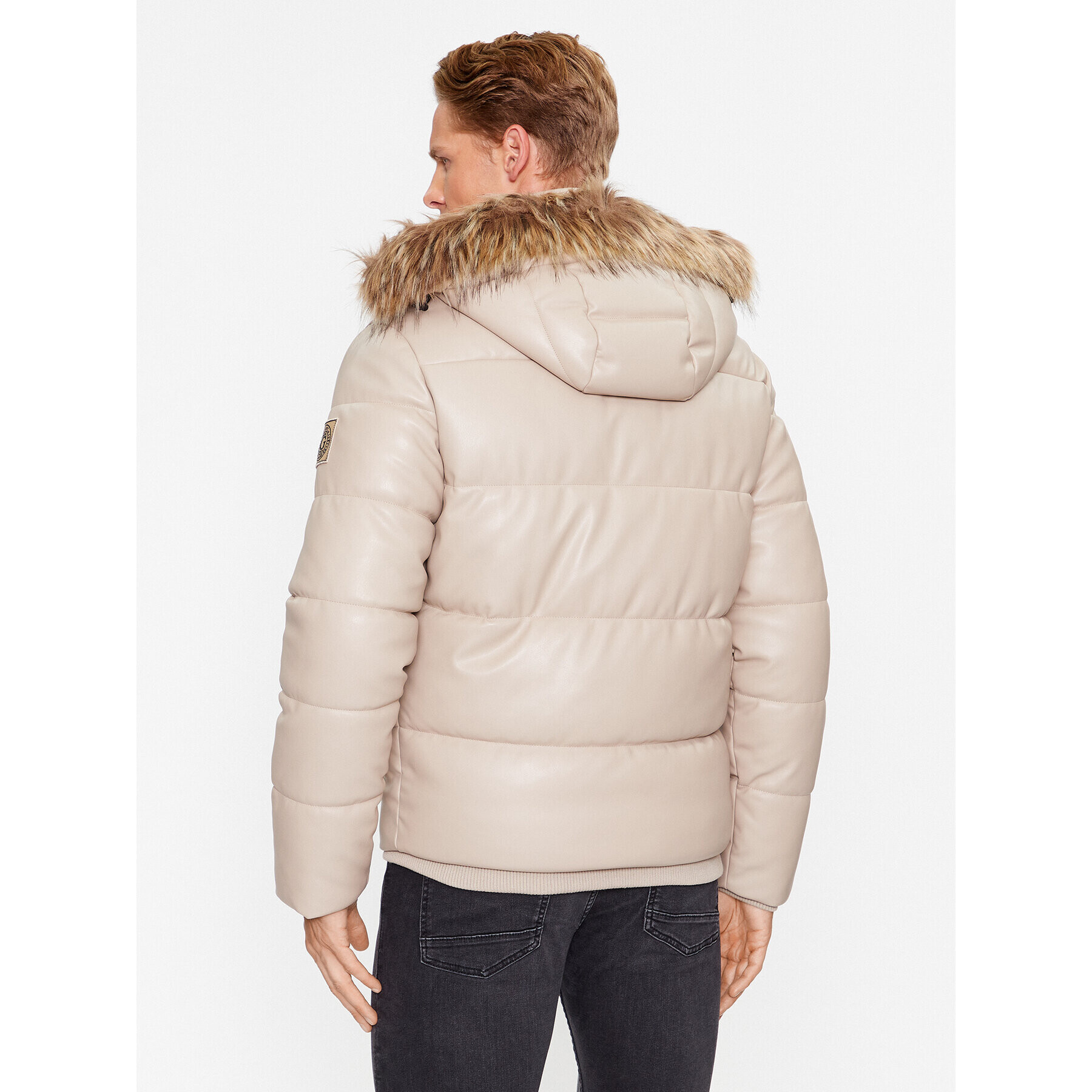 Guess Пухено яке M3BL23 WFOZ0 Бежов Regular Fit - Pepit.bg