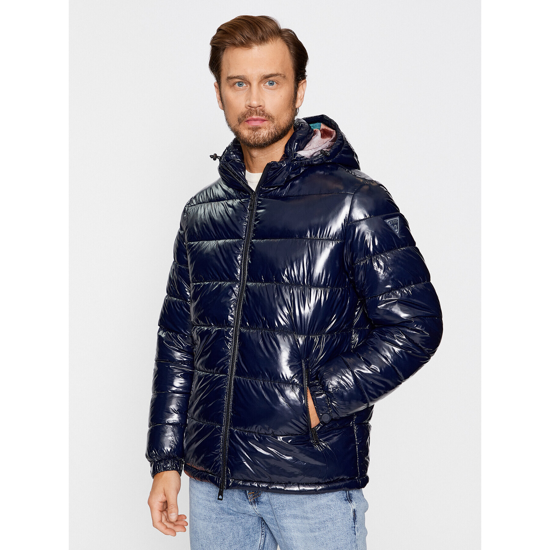 Guess Пухено яке M3BL27 WFP42 Тъмносин Regular Fit - Pepit.bg