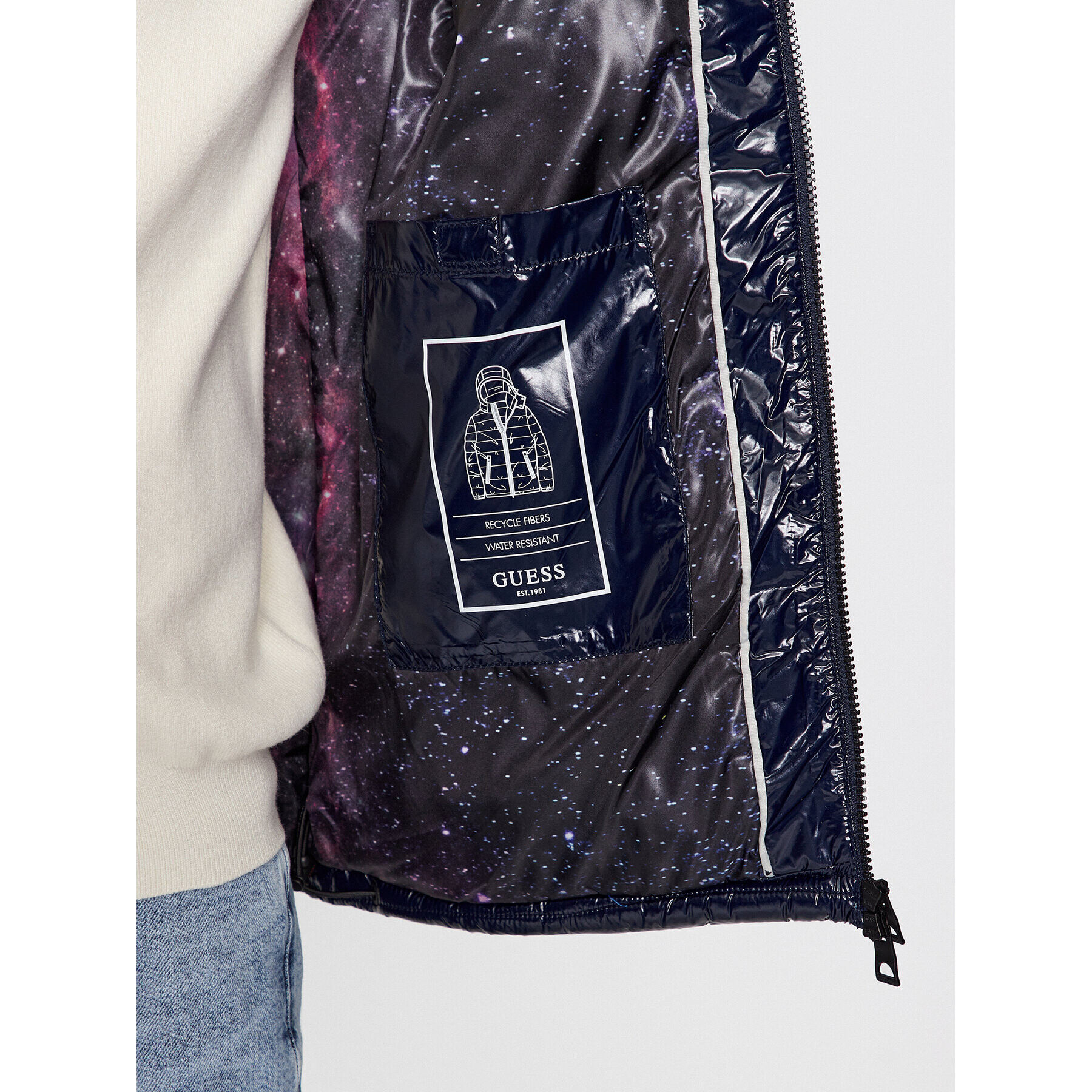 Guess Пухено яке M3BL27 WFP42 Тъмносин Regular Fit - Pepit.bg