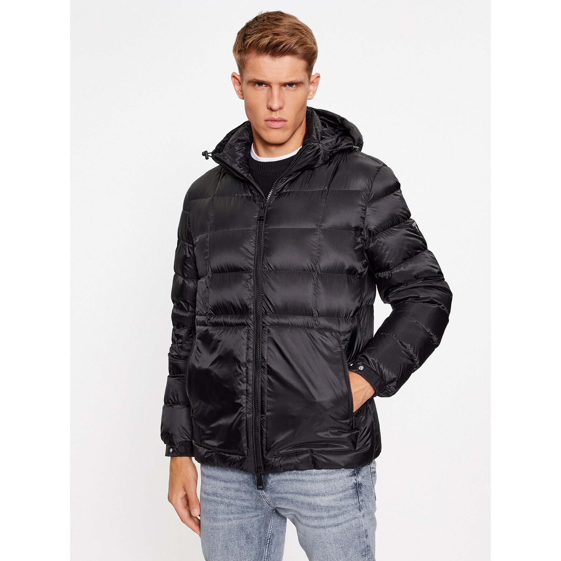 Guess Пухено яке M3BL36 WF4F0 Черен Regular Fit - Pepit.bg