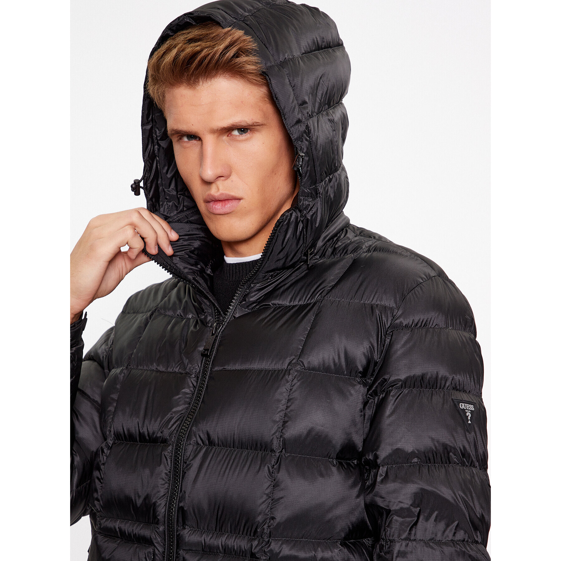 Guess Пухено яке M3BL36 WF4F0 Черен Regular Fit - Pepit.bg