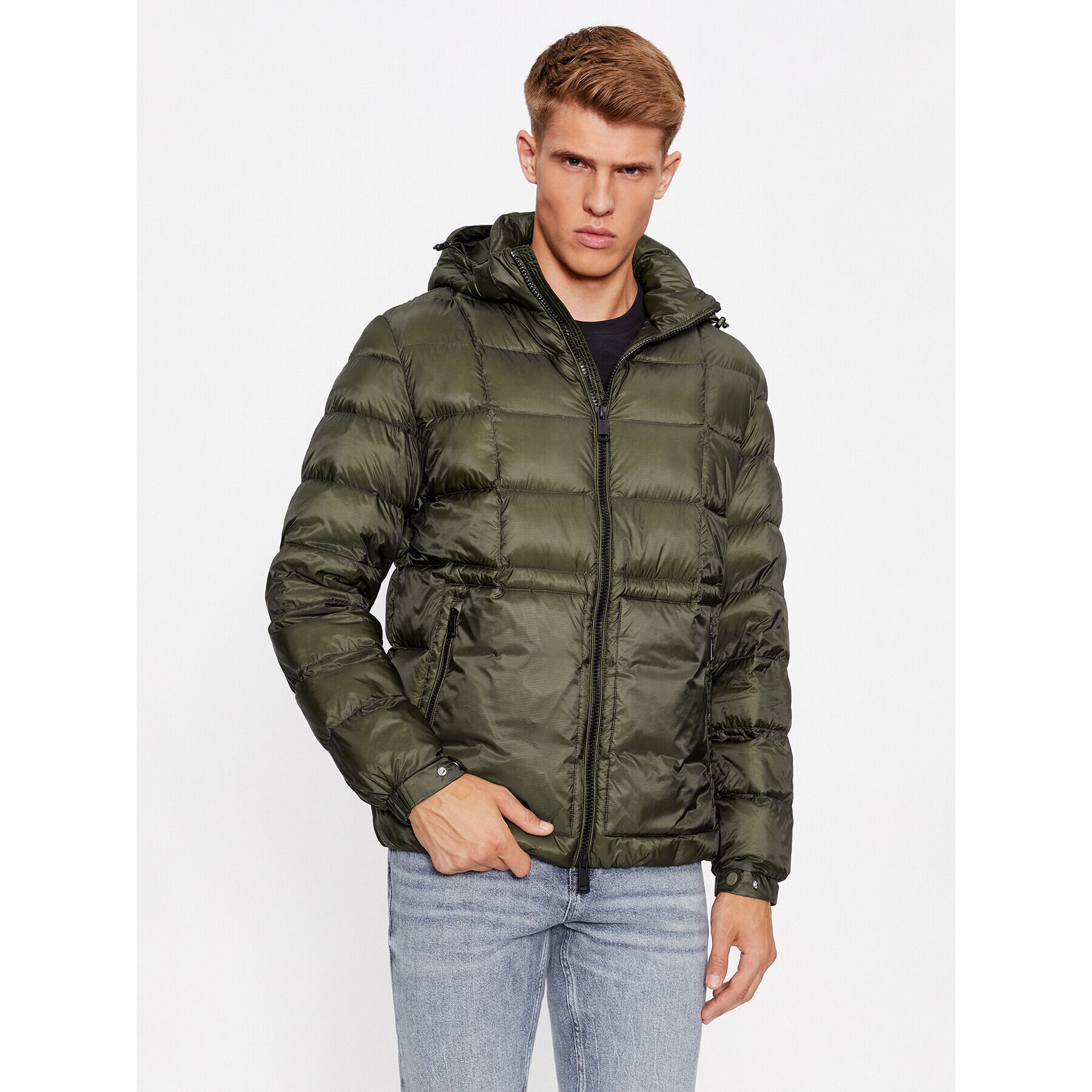 Guess Пухено яке M3BL36 WF4F0 Каки Regular Fit - Pepit.bg