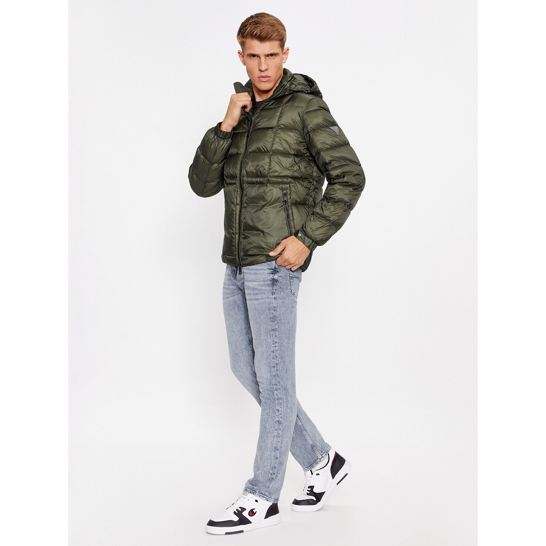 Guess Пухено яке M3BL36 WF4F0 Каки Regular Fit - Pepit.bg