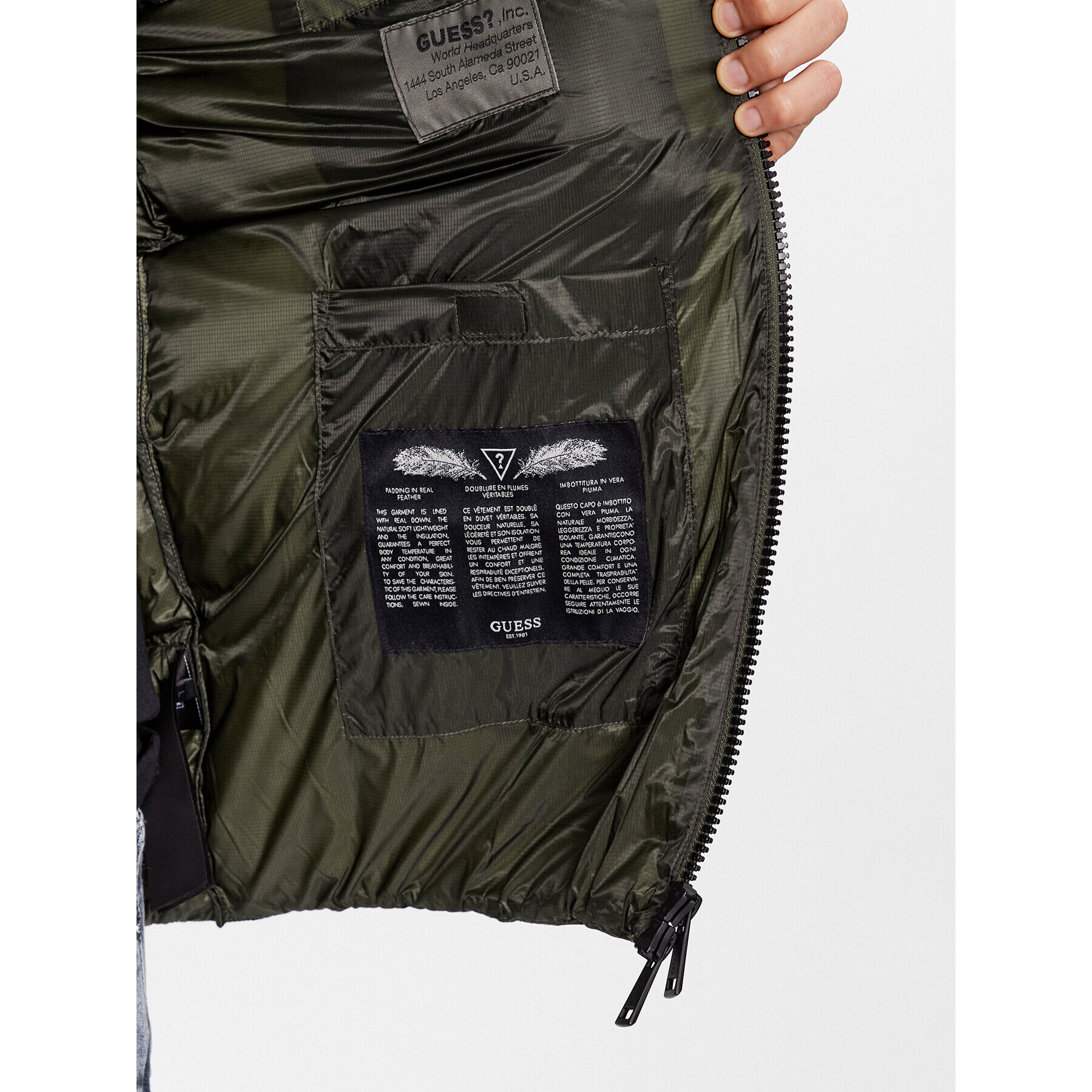 Guess Пухено яке M3BL36 WF4F0 Каки Regular Fit - Pepit.bg