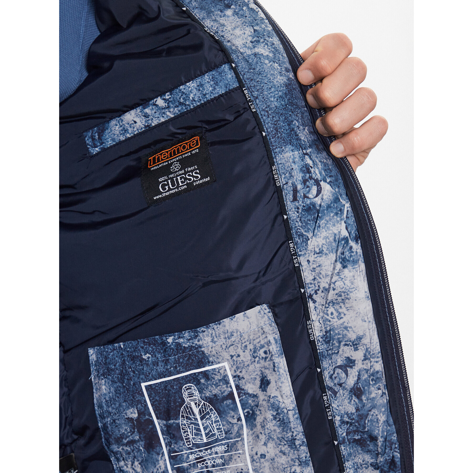 Guess Пухено яке M3YL45 WFHG2 Син Regular Fit - Pepit.bg