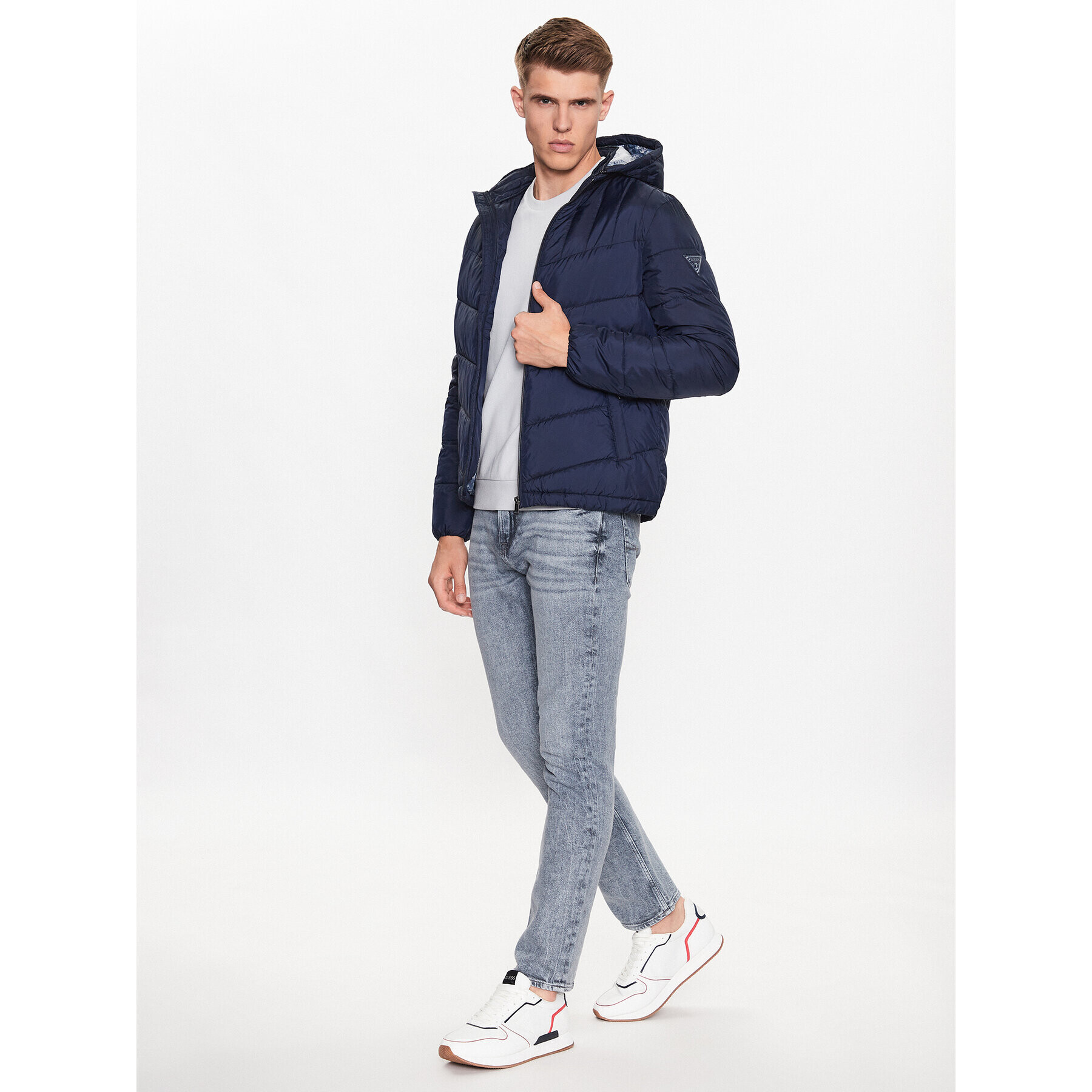 Guess Пухено яке M3YL45 WFHG2 Тъмносин Regular Fit - Pepit.bg