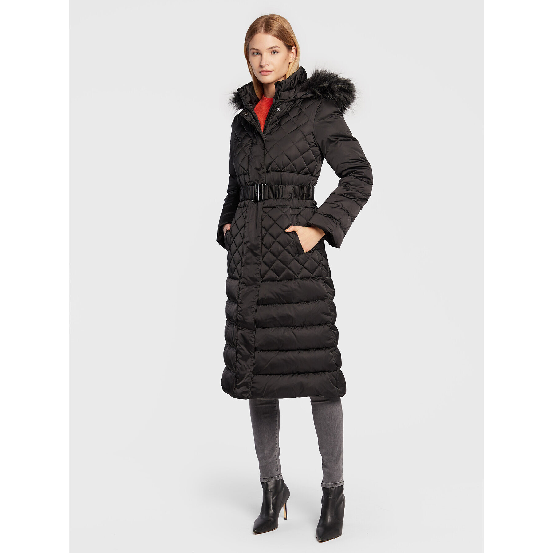 Guess Пухено яке Marlene W2BL64 WEX52 Черен Regular Fit - Pepit.bg