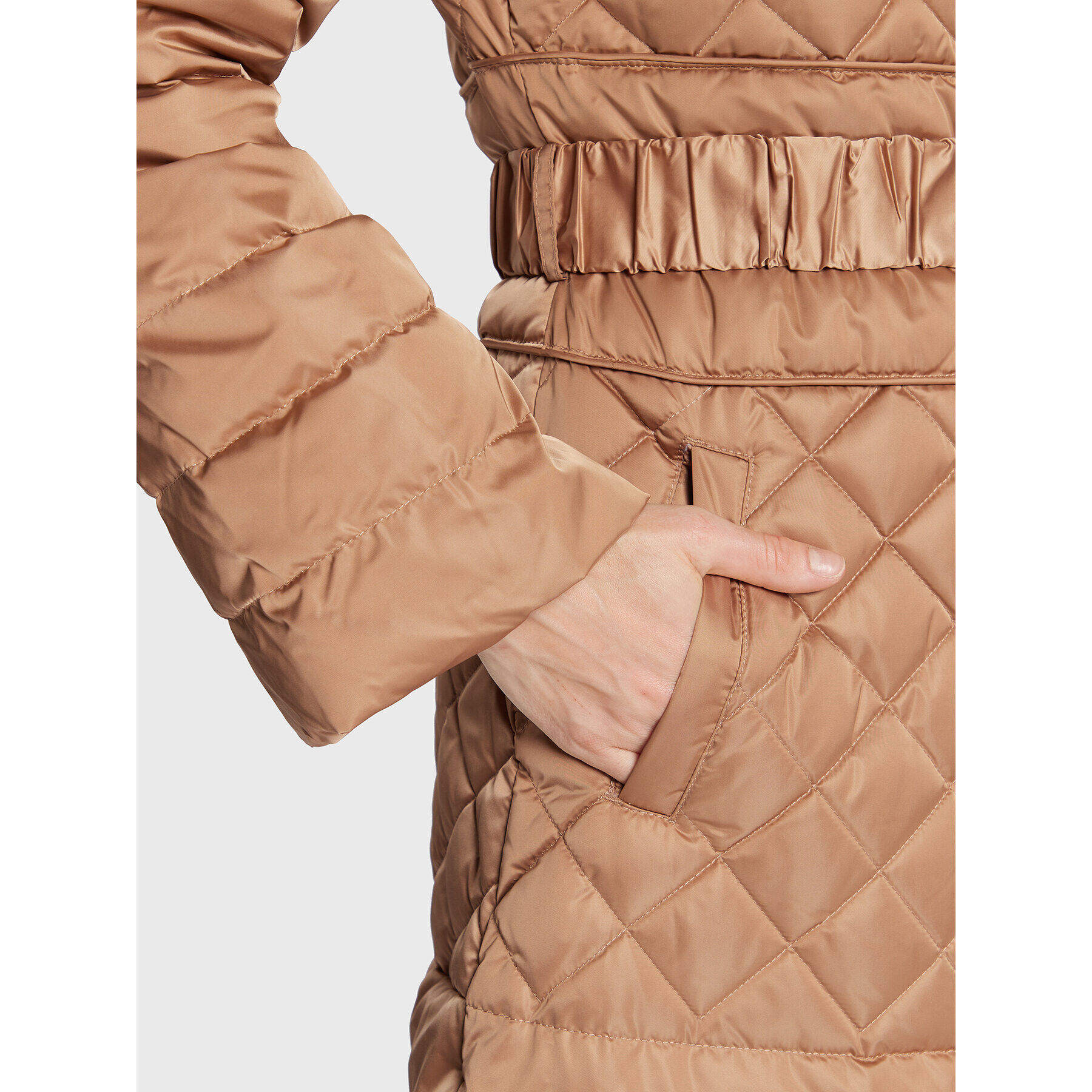 Guess Пухено яке Marlene W2BL64 WEX52 Кафяв Regular Fit - Pepit.bg