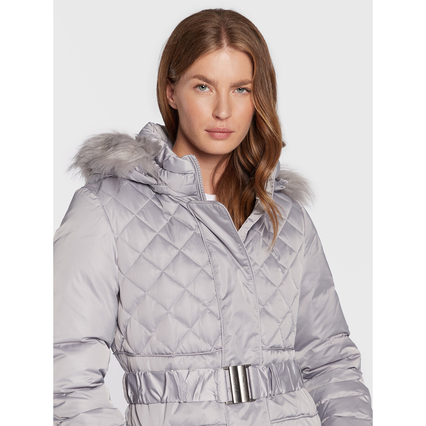 Guess Пухено яке Marlene W2BL64 WEX52 Сив Regular Fit - Pepit.bg