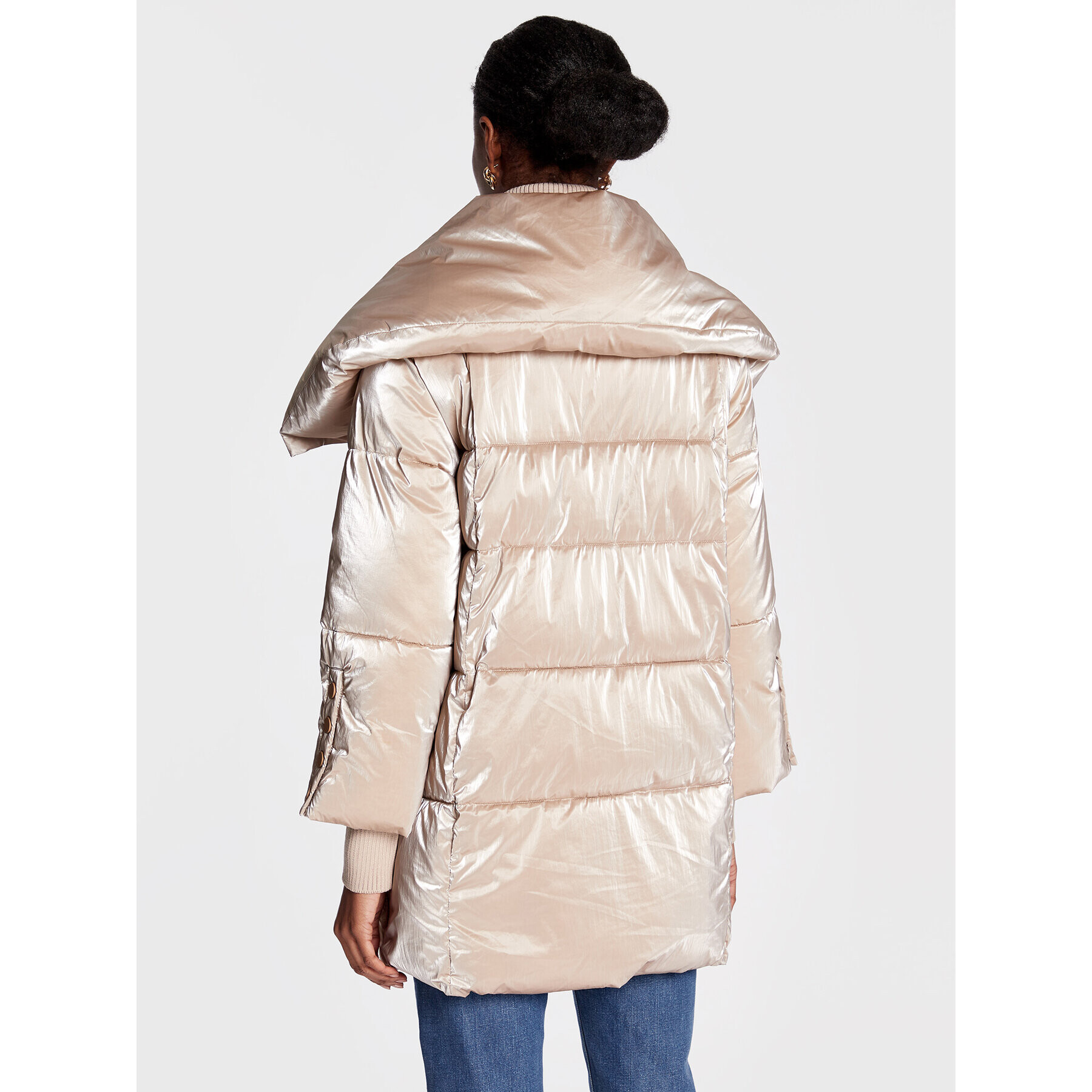 Guess Пухено яке Mathilde W2BL48 WF050 Екрю Regular Fit - Pepit.bg