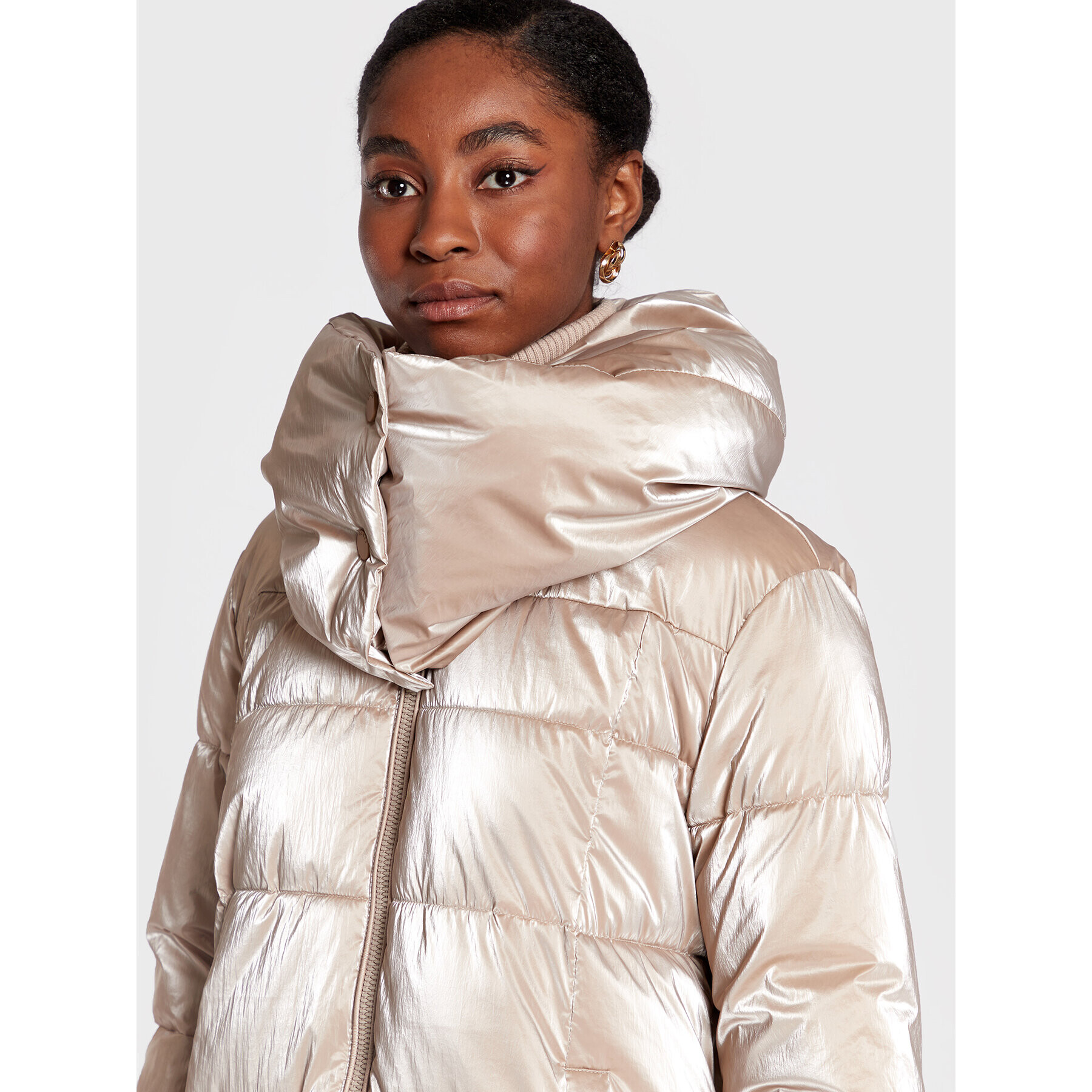 Guess Пухено яке Mathilde W2BL48 WF050 Екрю Regular Fit - Pepit.bg