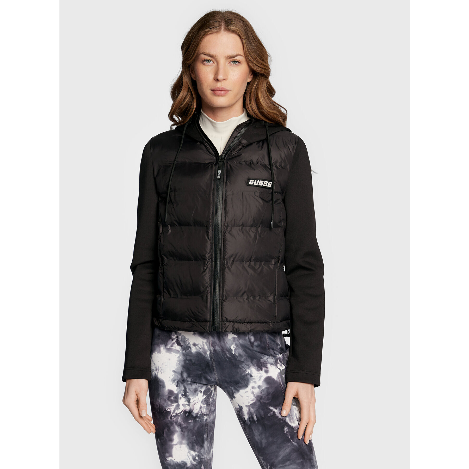 Guess Пухено яке V2BL02 WEXC0 Черен Regular Fit - Pepit.bg