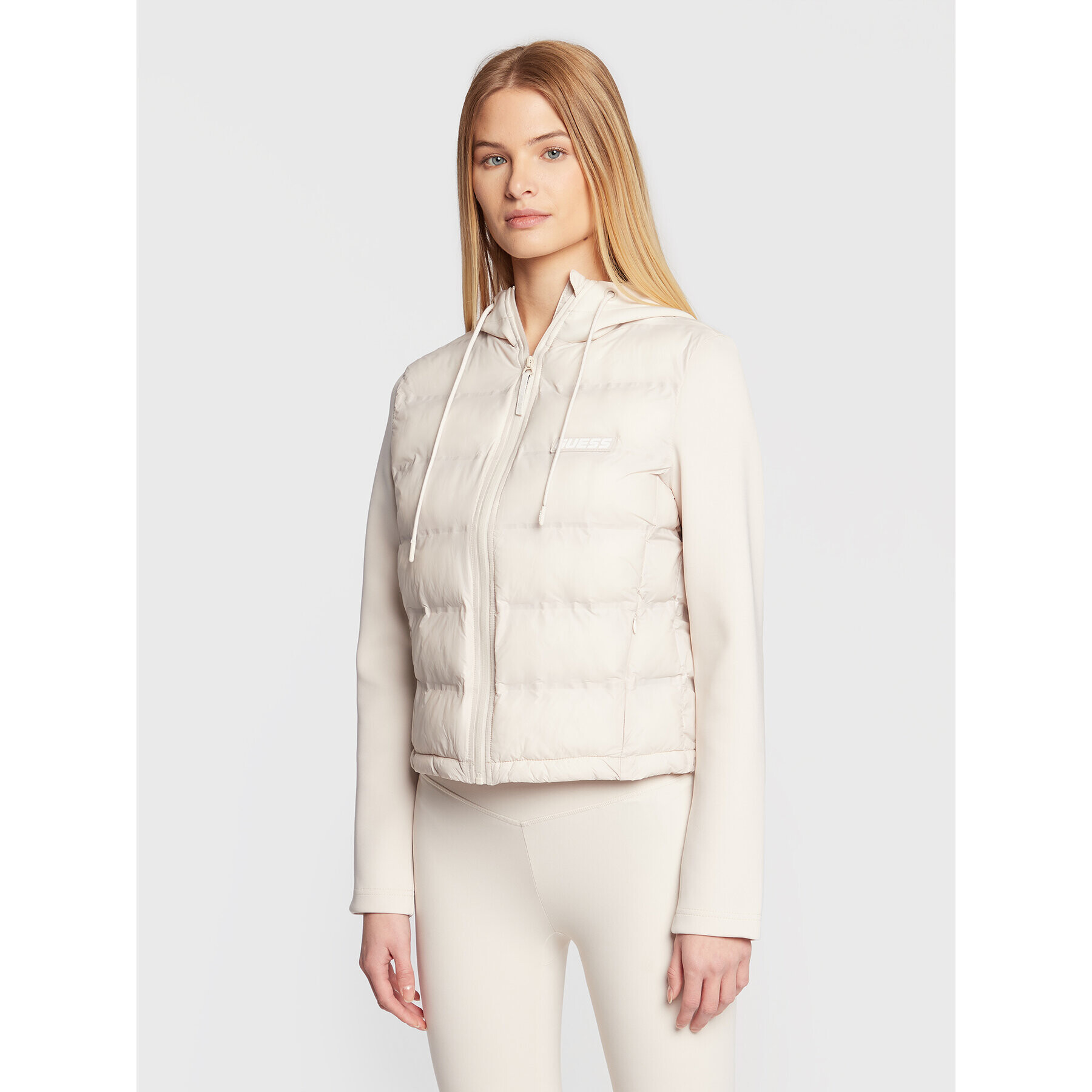 Guess Пухено яке V2BL02 WEXC0 Екрю Regular Fit - Pepit.bg
