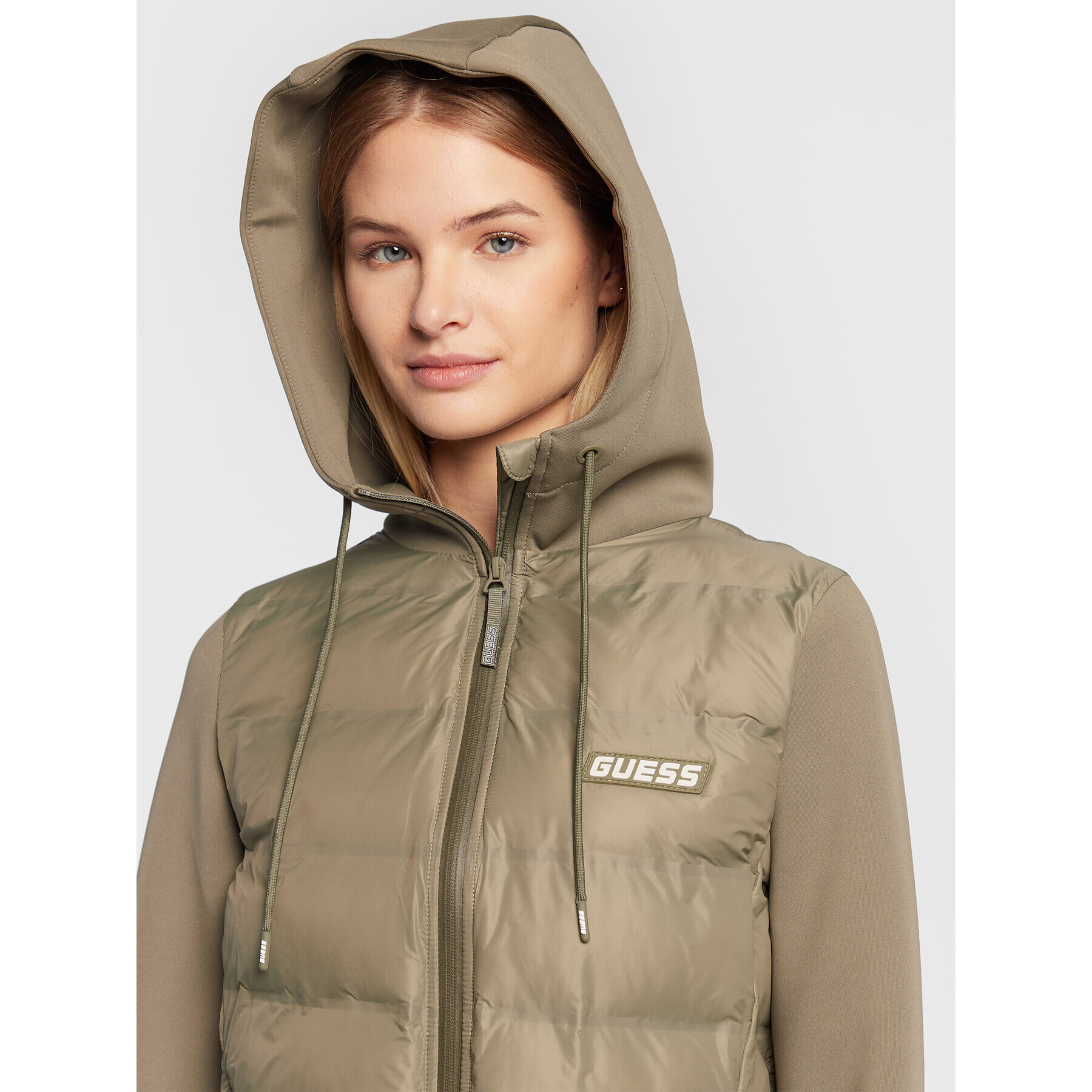 Guess Пухено яке V2BL02 WEXC0 Зелен Regular Fit - Pepit.bg