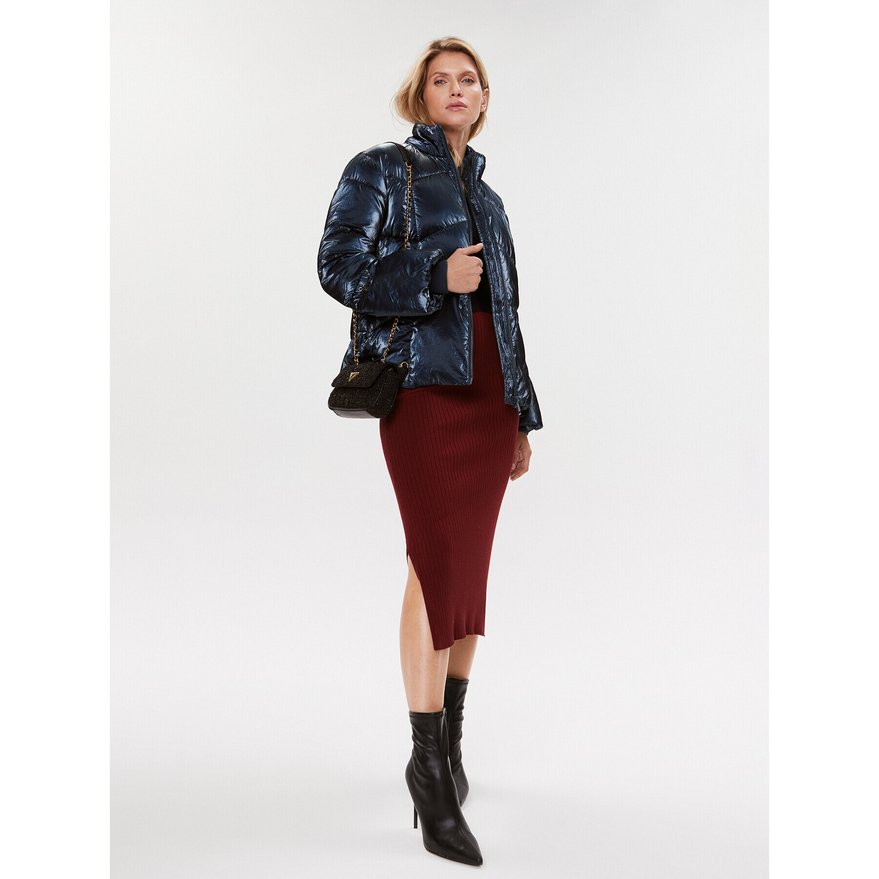 Guess Пухено яке W3BL25 WFR90 Тъмносин Regular Fit - Pepit.bg