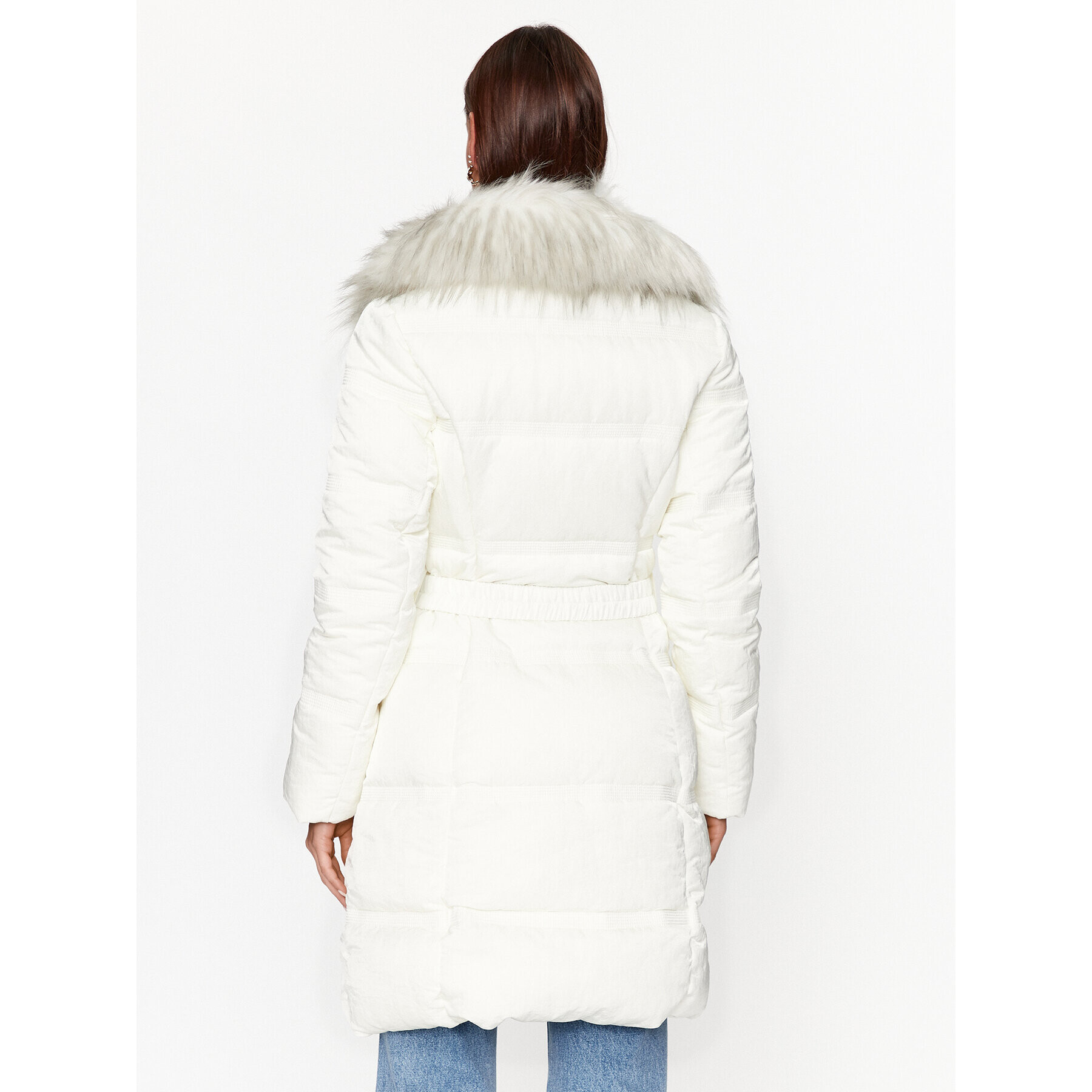 Guess Пухено яке W3BL28 WFQW2 Екрю Regular Fit - Pepit.bg