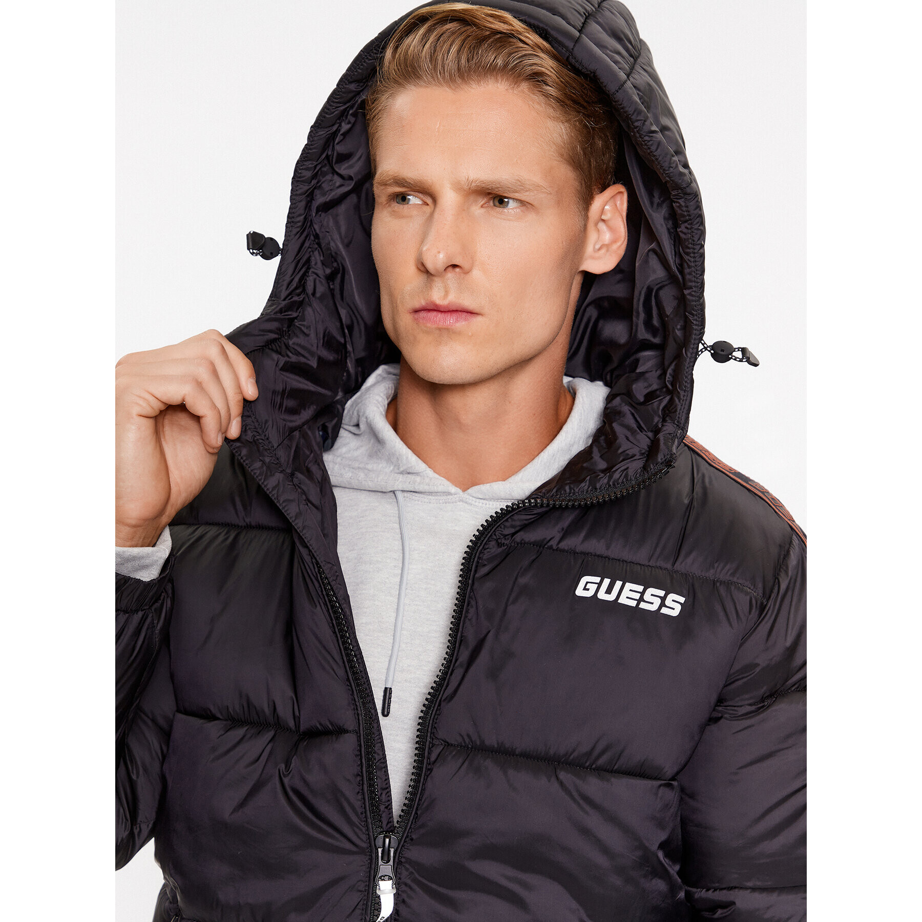 Guess Пухено яке Z3BL06 WO06I Черен Regular Fit - Pepit.bg