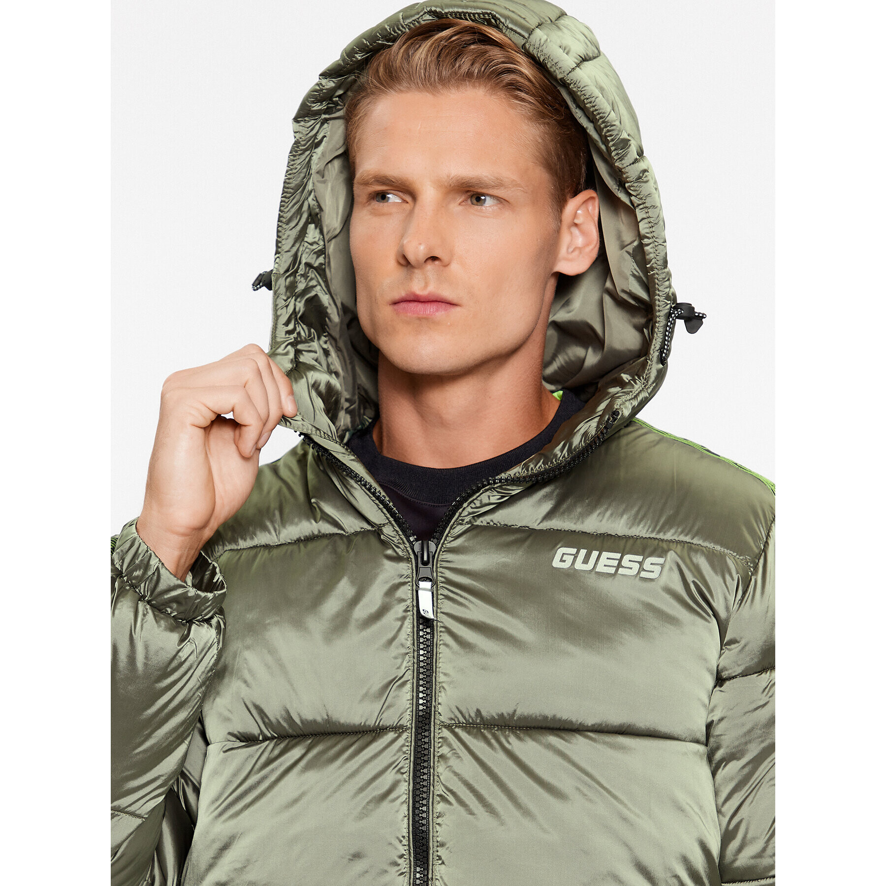 Guess Пухено яке Z3BL06 WO06I Зелен Regular Fit - Pepit.bg