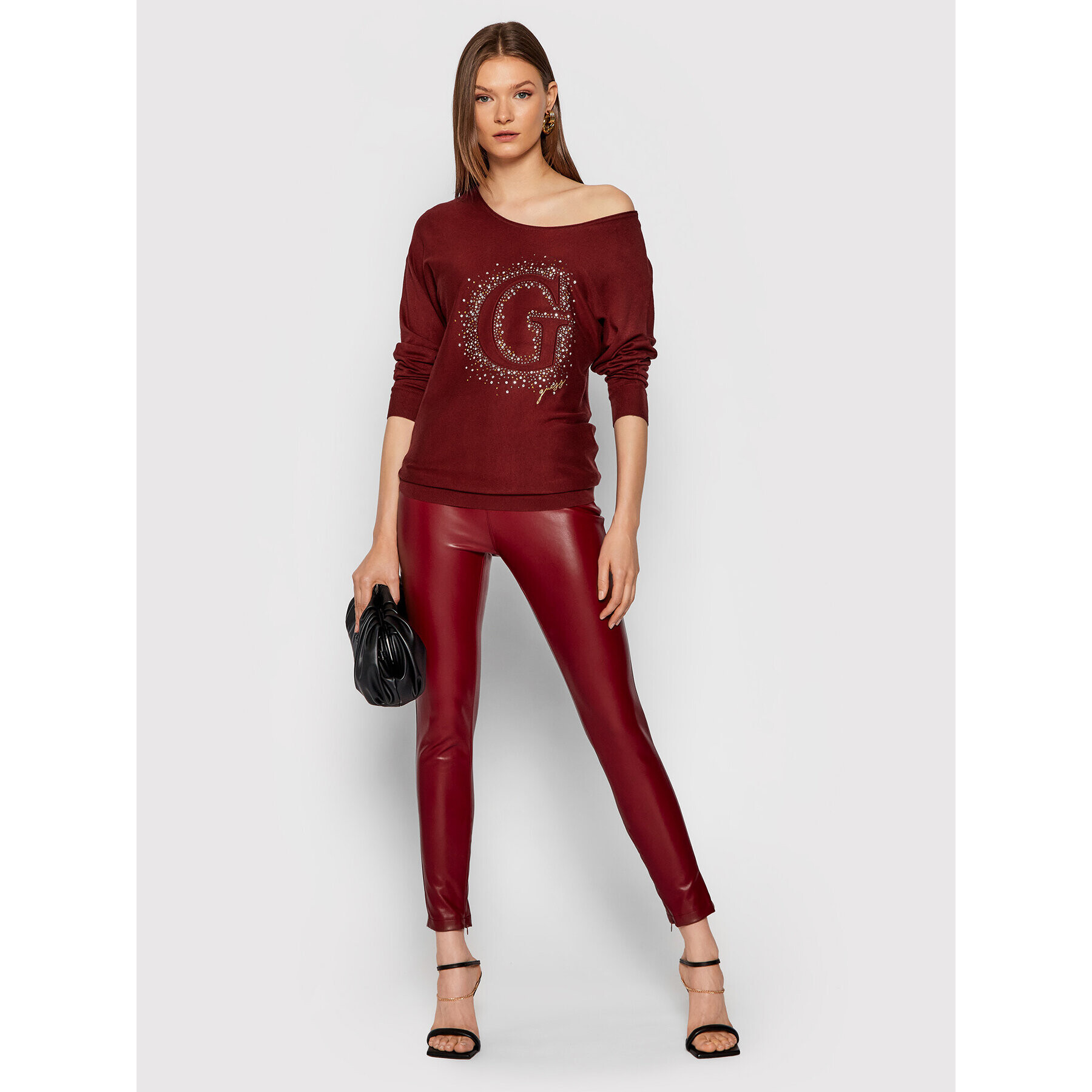 Guess Пуловер Abby W1BR09 Z2NQ0 Бордо Regular Fit - Pepit.bg