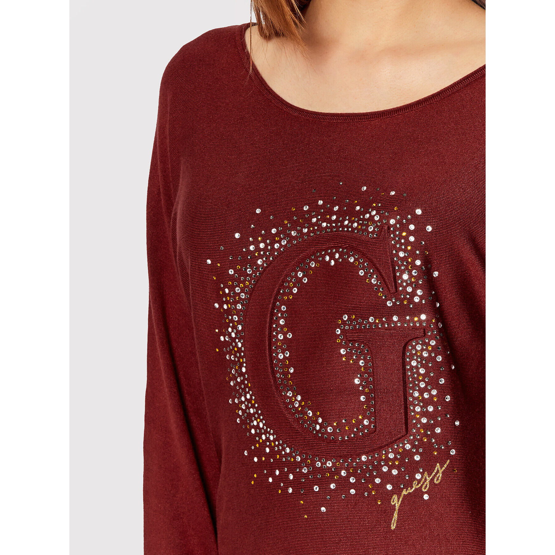 Guess Пуловер Abby W1BR09 Z2NQ0 Бордо Regular Fit - Pepit.bg