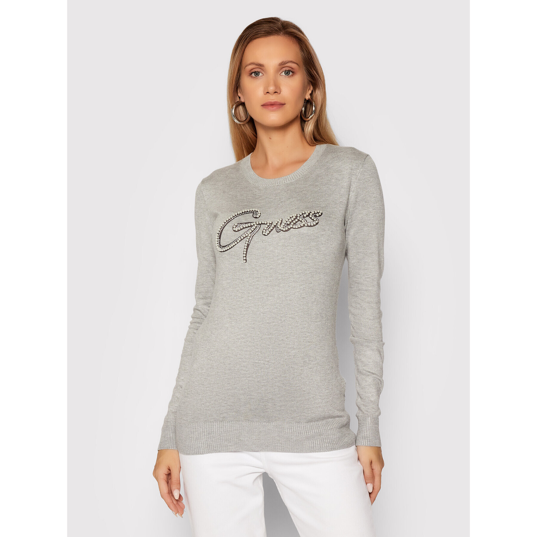 Guess Пуловер Ada W1BR10 Z2NQ0 Сив Regular Fit - Pepit.bg