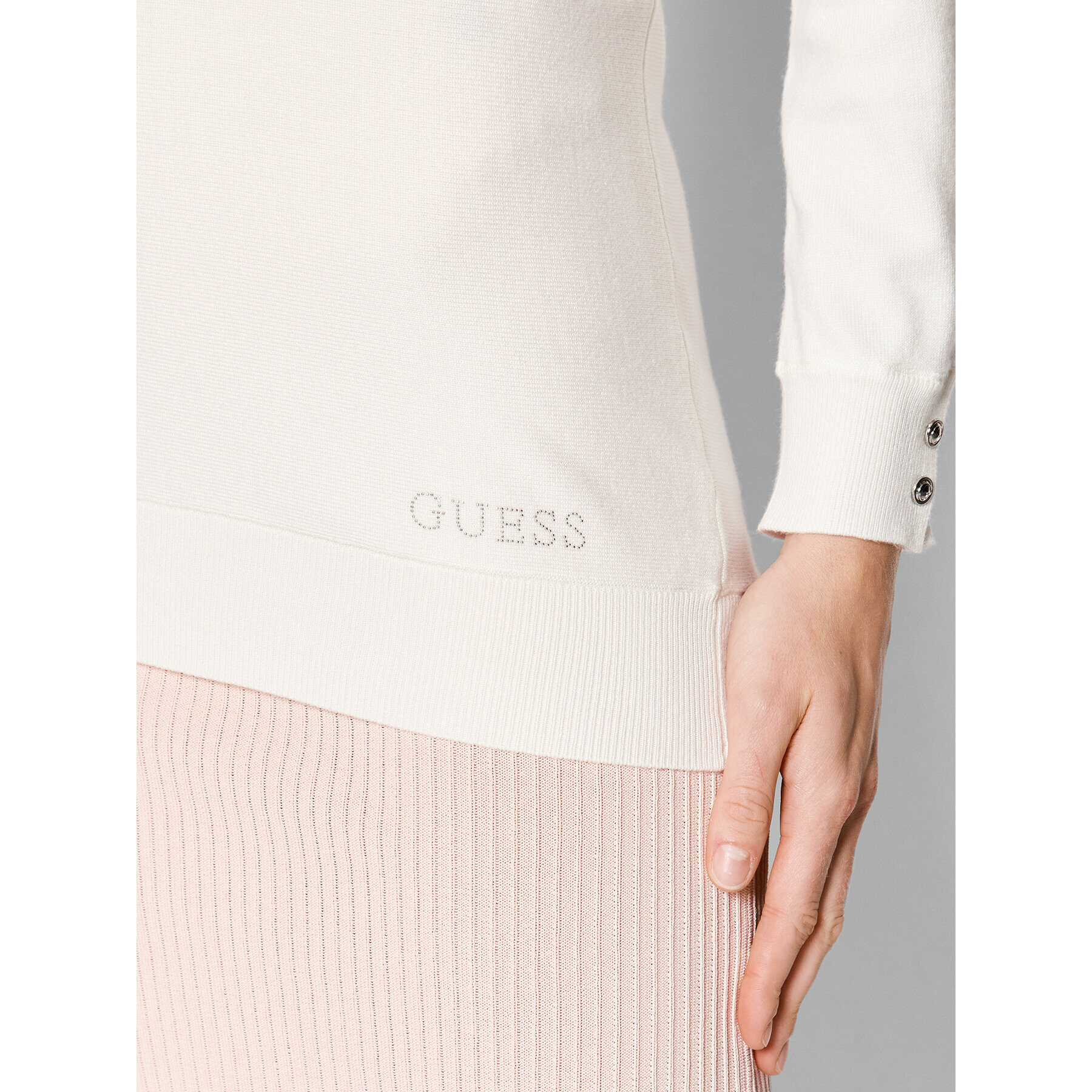 Guess Пуловер Adele W2YR34 Z2V62 Бял Regular Fit - Pepit.bg