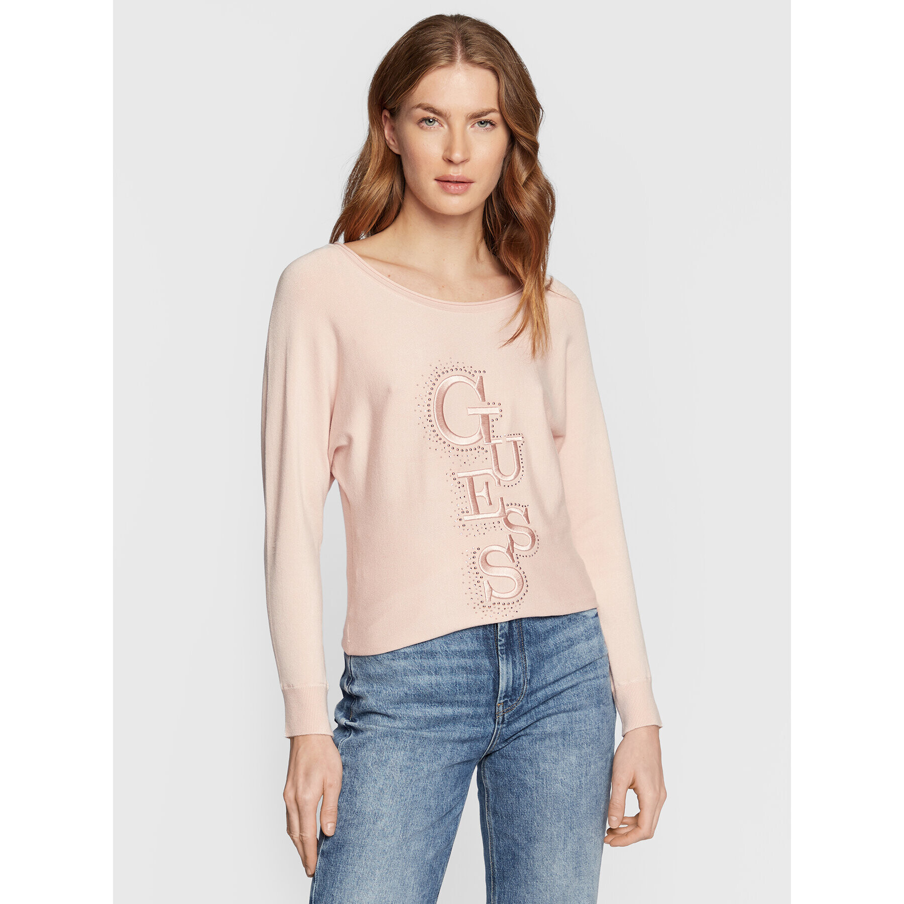 Guess Пуловер Amelie W2BR49 Z2NQ2 Розов Relaxed Fit - Pepit.bg