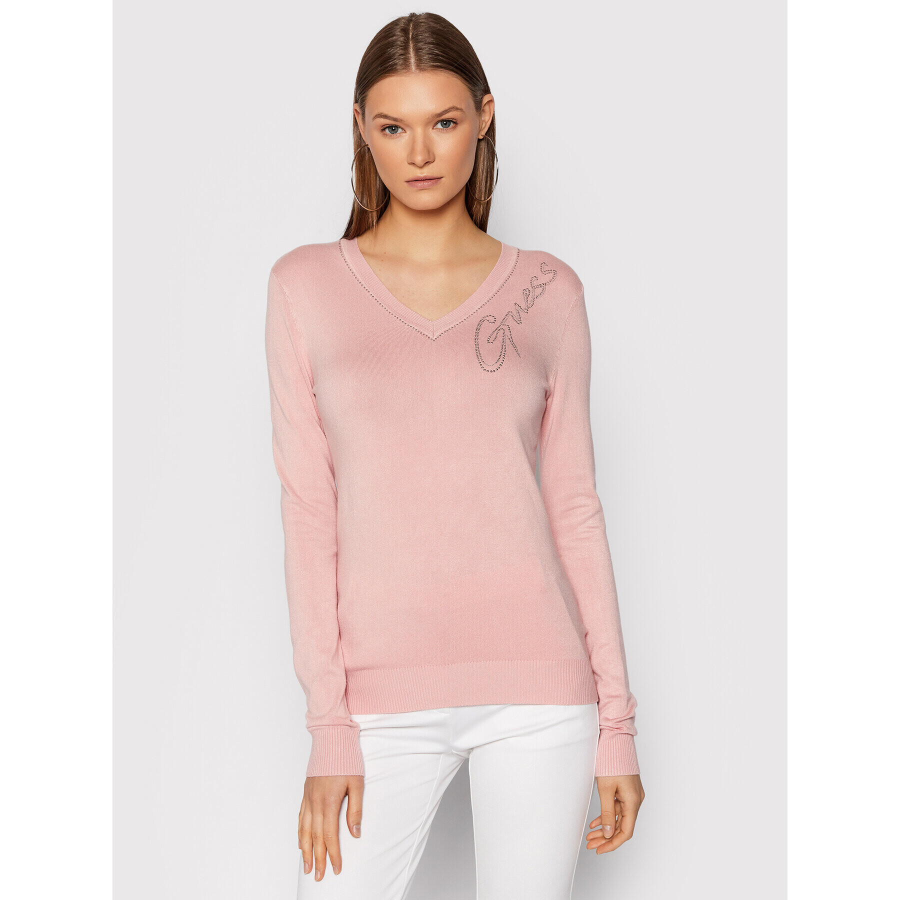 Guess Пуловер Edith W1BR12 Z2NQ0 Розов Regular Fit - Pepit.bg
