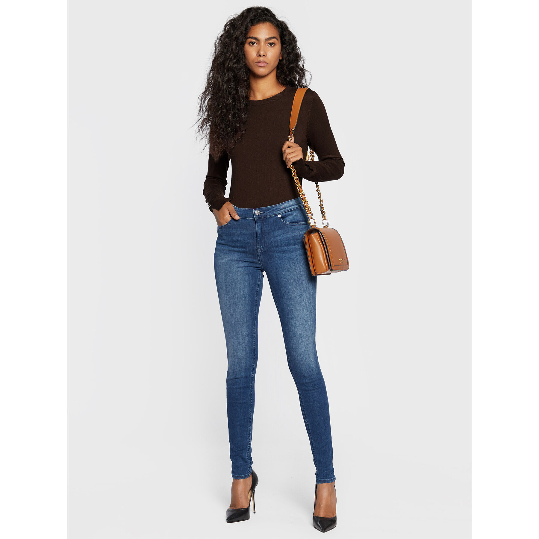 Guess Пуловер Elino W2YR30 Z2V62 Кафяв Regular Fit - Pepit.bg
