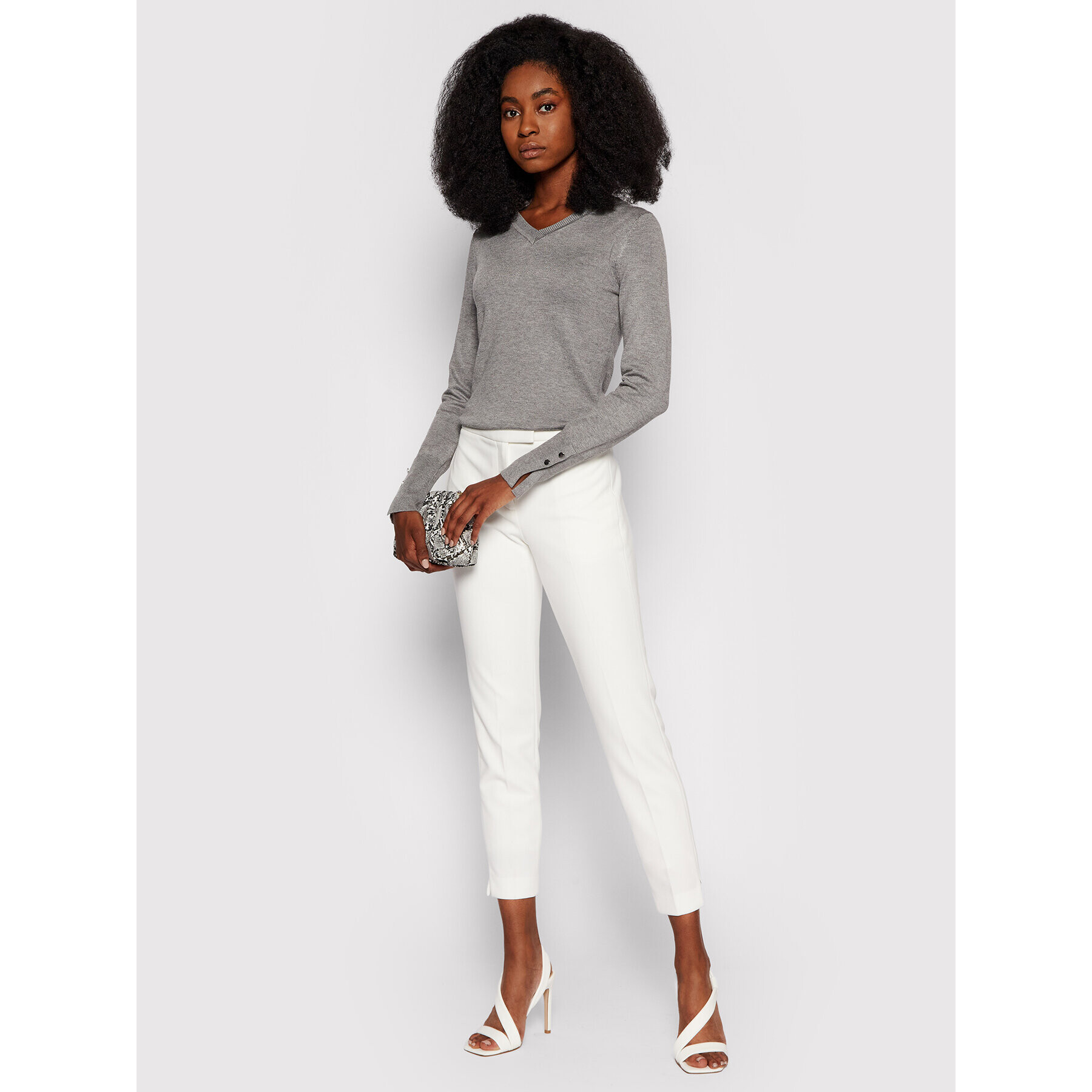Guess Пуловер Gena W1YR03 Z2V60 Сив Slim Fit - Pepit.bg
