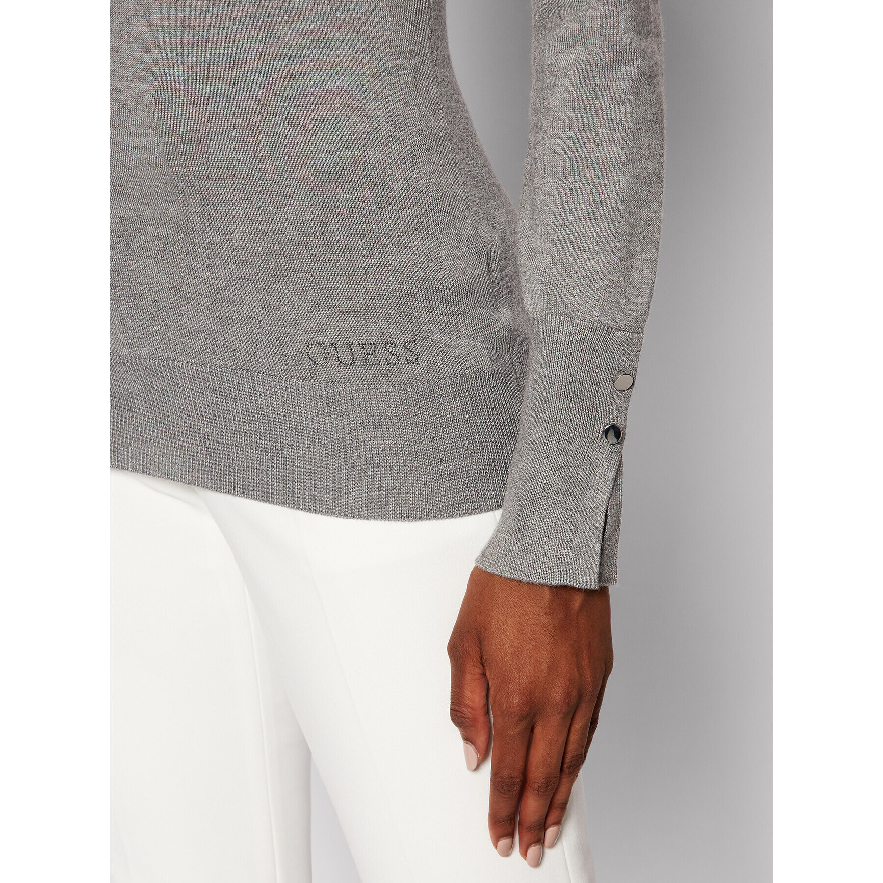 Guess Пуловер Gena W1YR03 Z2V60 Сив Slim Fit - Pepit.bg