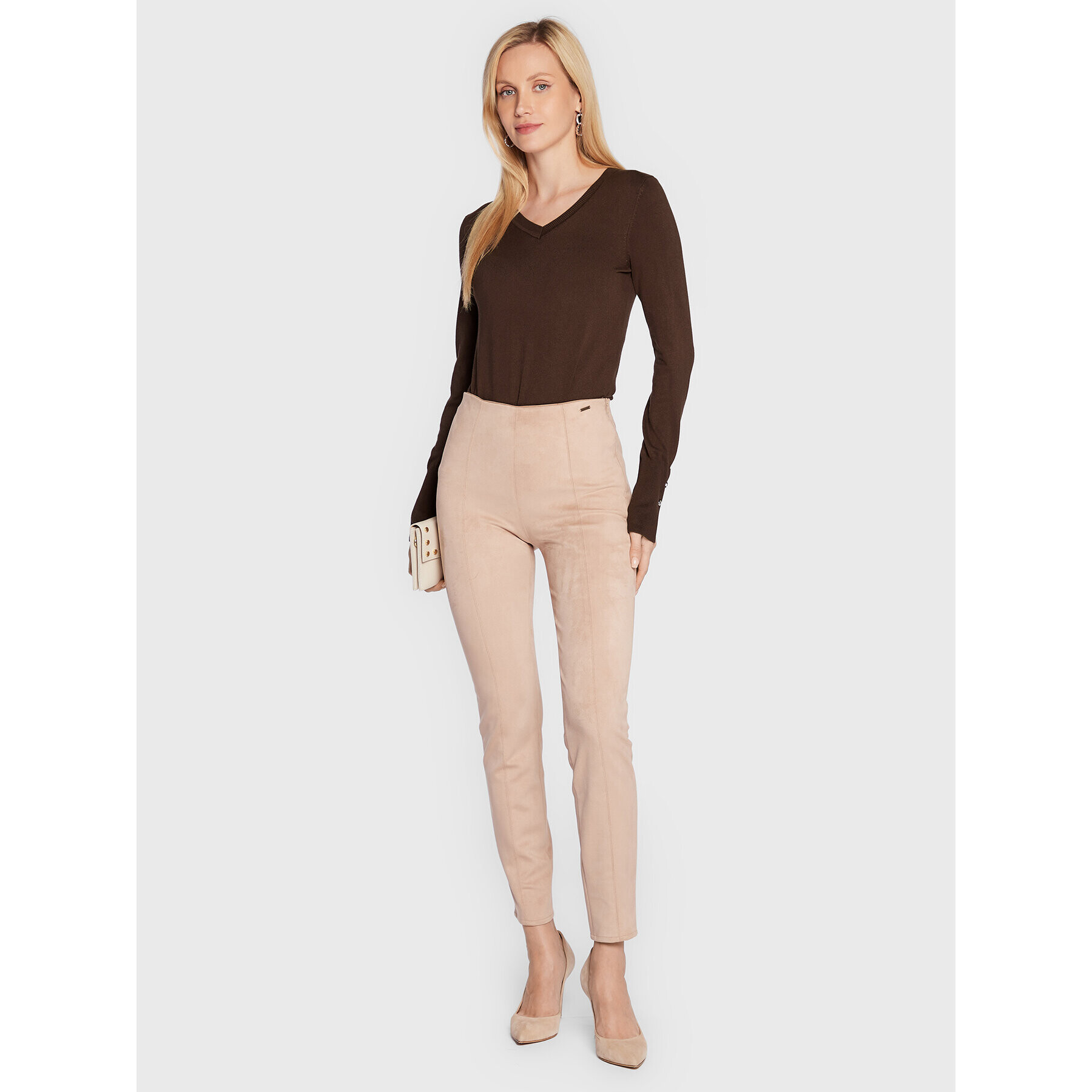 Guess Пуловер Gena W2YR31 Z2V62 Кафяв Regular Fit - Pepit.bg