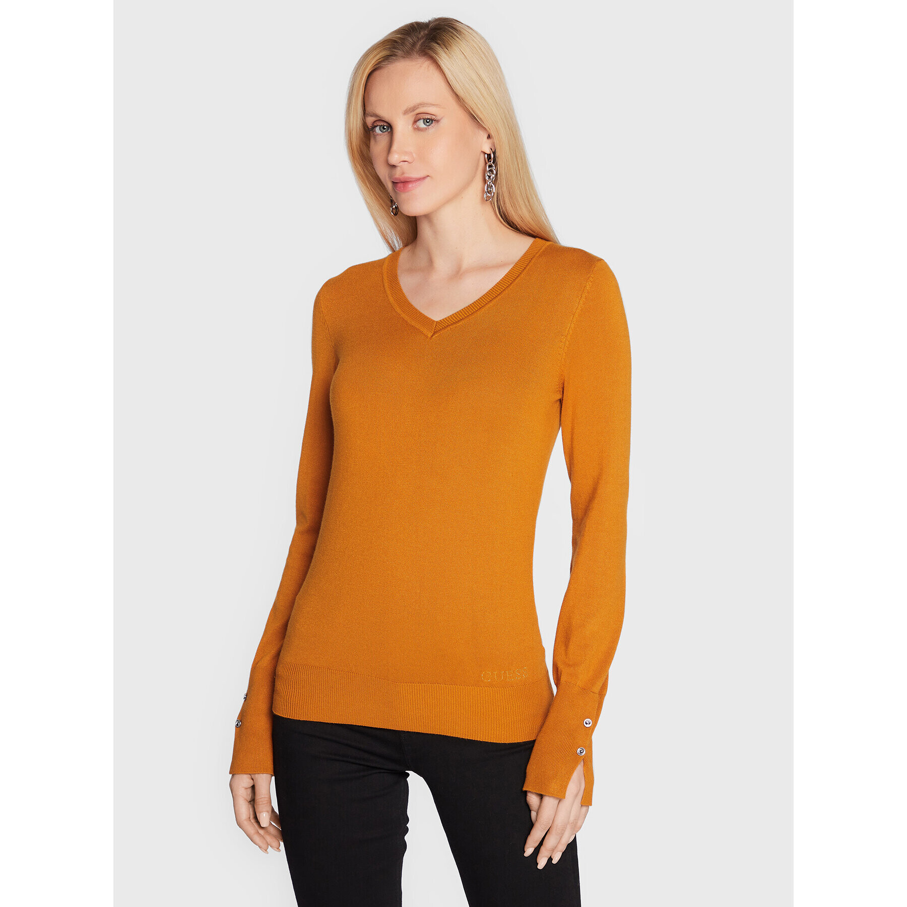 Guess Пуловер Gena W2YR31 Z2V62 Жълт Regular Fit - Pepit.bg