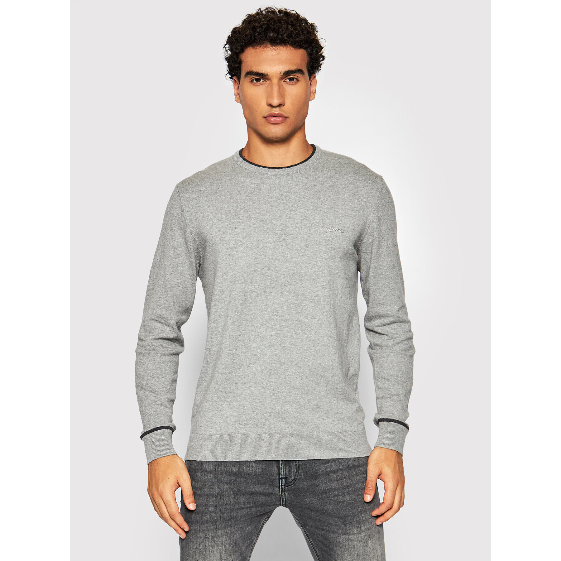 Guess Пуловер Kevin M1YR53Z2SA0 Сив Slim Fit - Pepit.bg