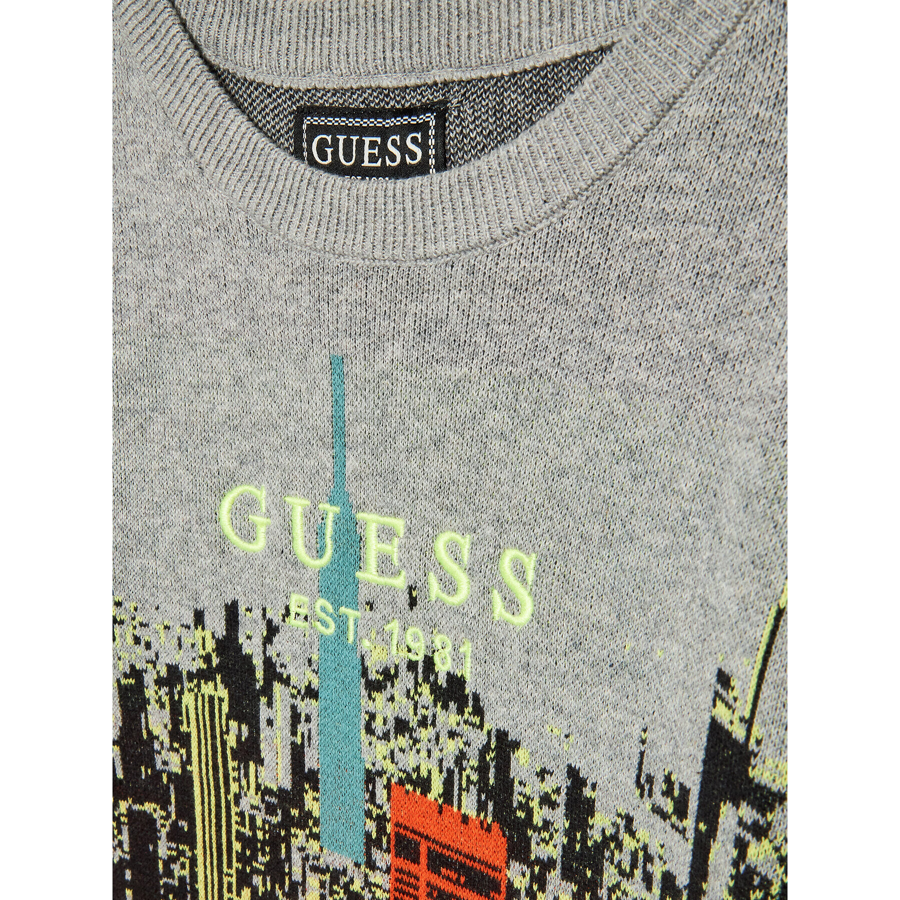Guess Пуловер L3RR03 Z2NN0 Сив Regular Fit - Pepit.bg