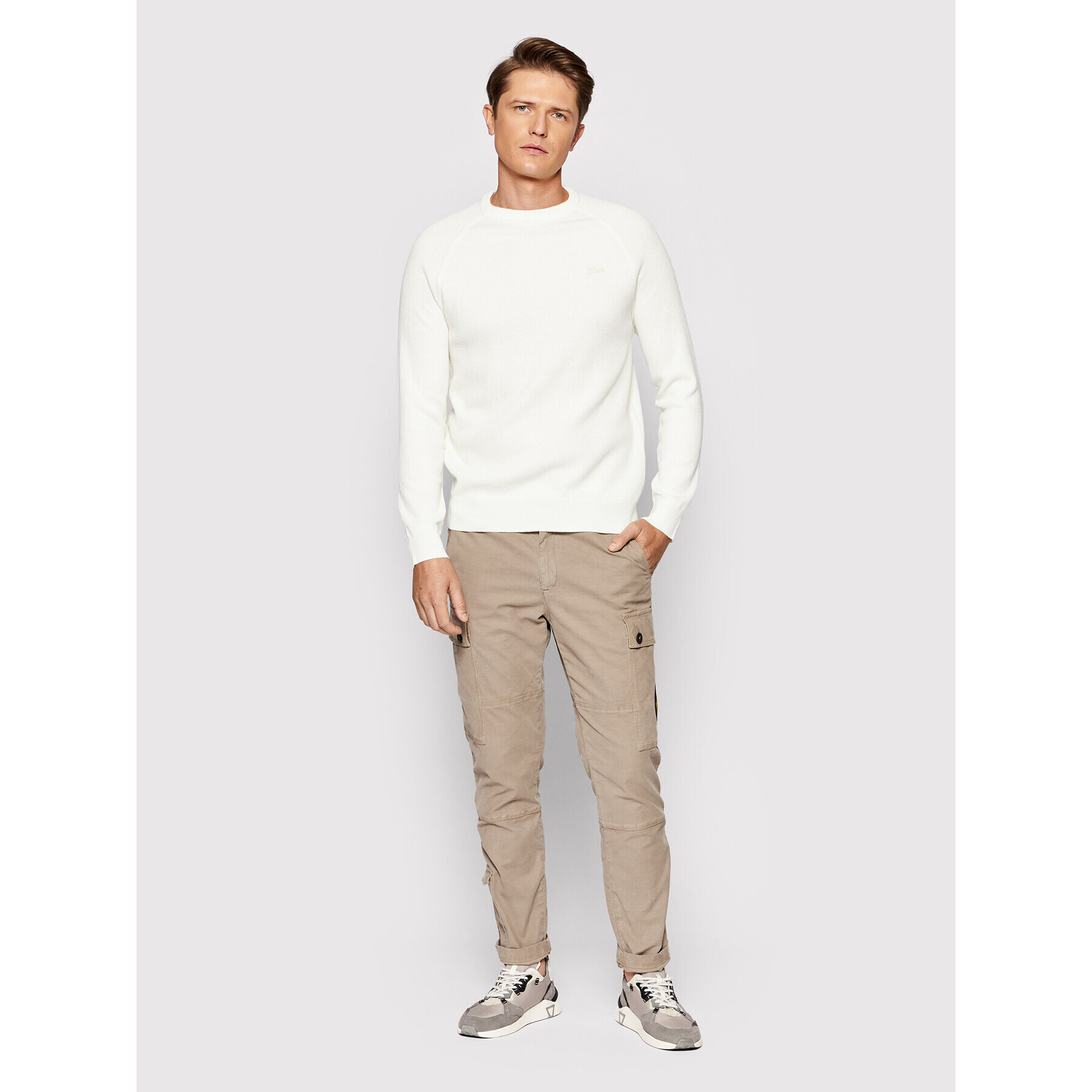 Guess Пуловер Larry M1BR06 Z2VT0 Бял Regular Fit - Pepit.bg