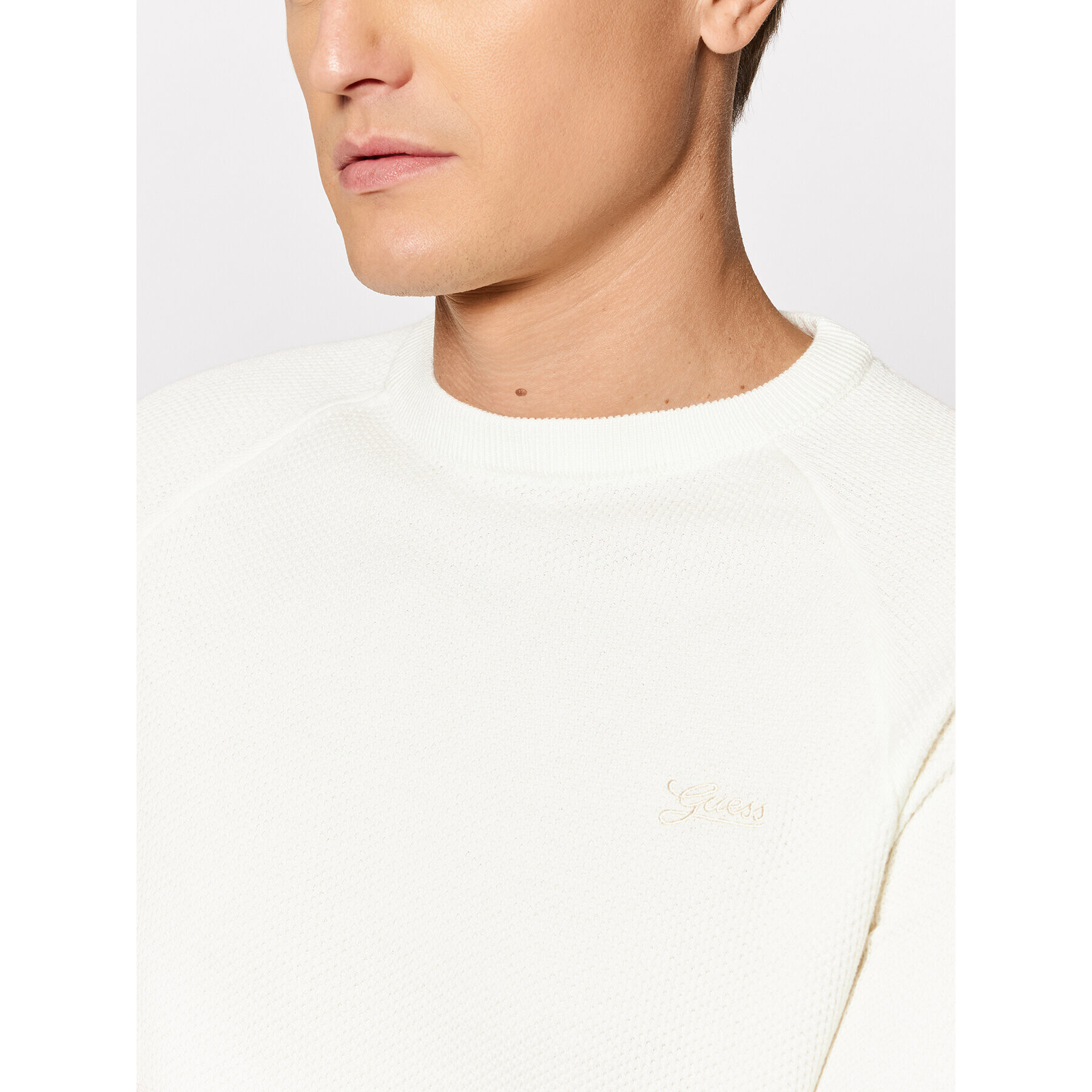 Guess Пуловер Larry M1BR06 Z2VT0 Бял Regular Fit - Pepit.bg