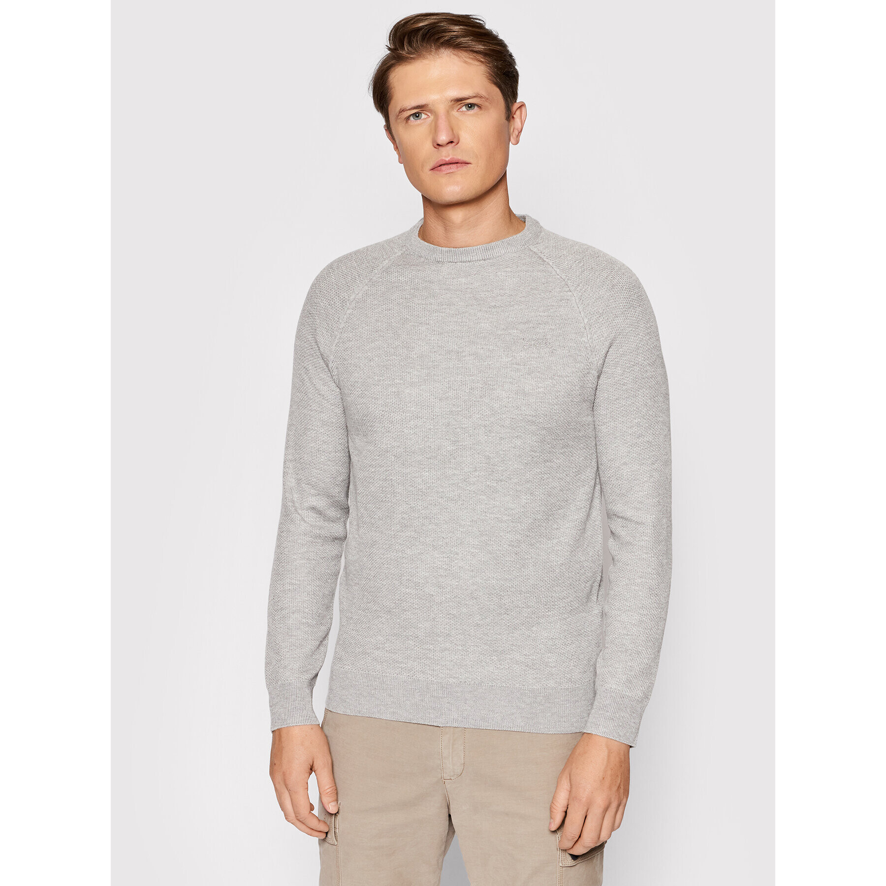 Guess Пуловер Larry M1BR06 Z2VT0 Сив Regular Fit - Pepit.bg