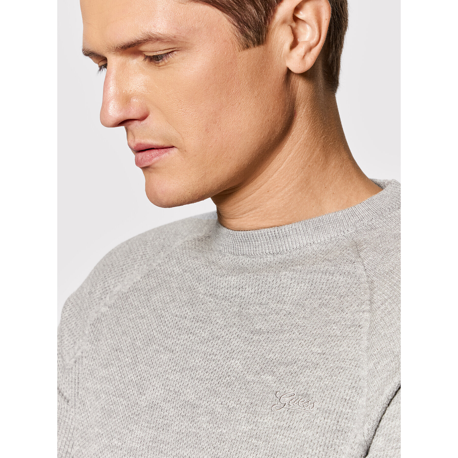 Guess Пуловер Larry M1BR06 Z2VT0 Сив Regular Fit - Pepit.bg