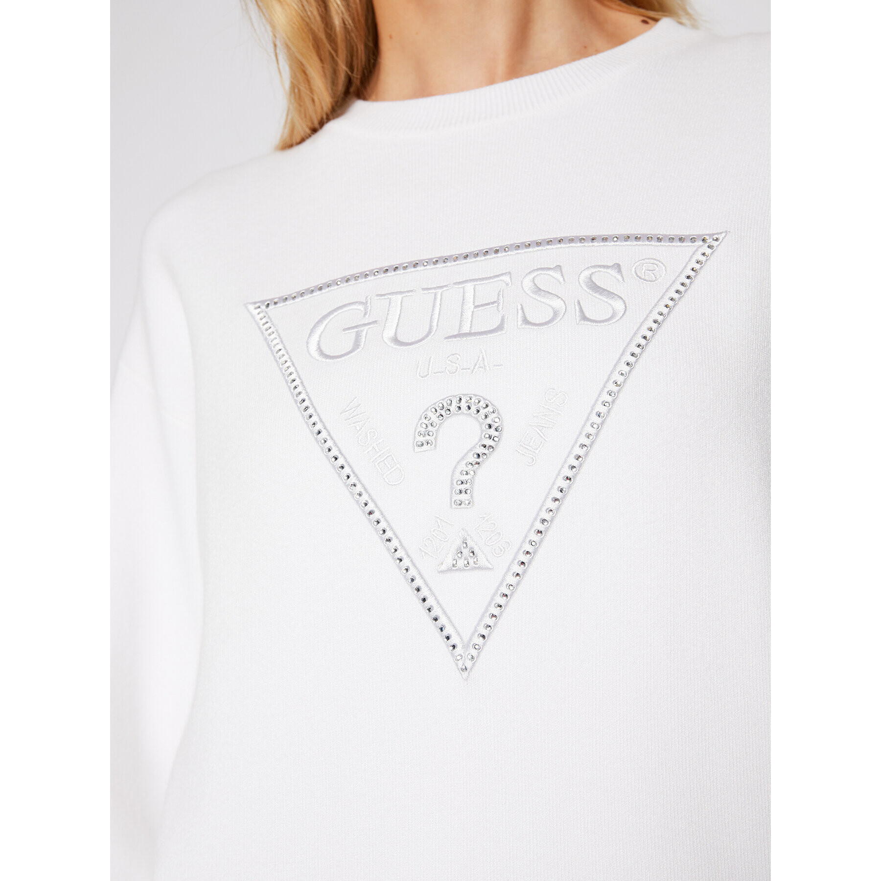 Guess Пуловер Lily W1RR0H Z26I0 Бял Relaxed Fit - Pepit.bg