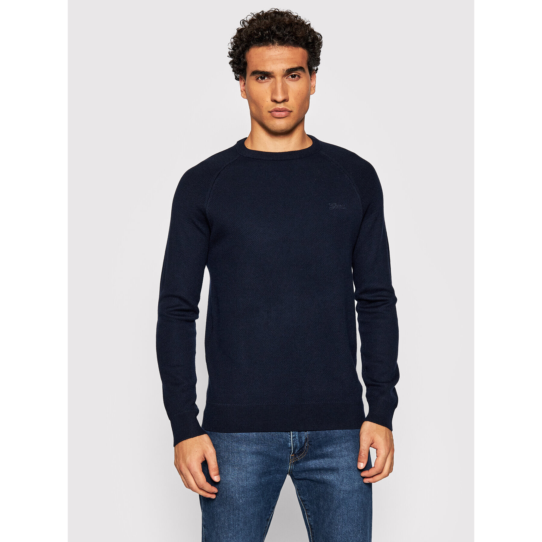 Guess Пуловер M1BR06 Z2VT0 Тъмносин Regular Fit - Pepit.bg